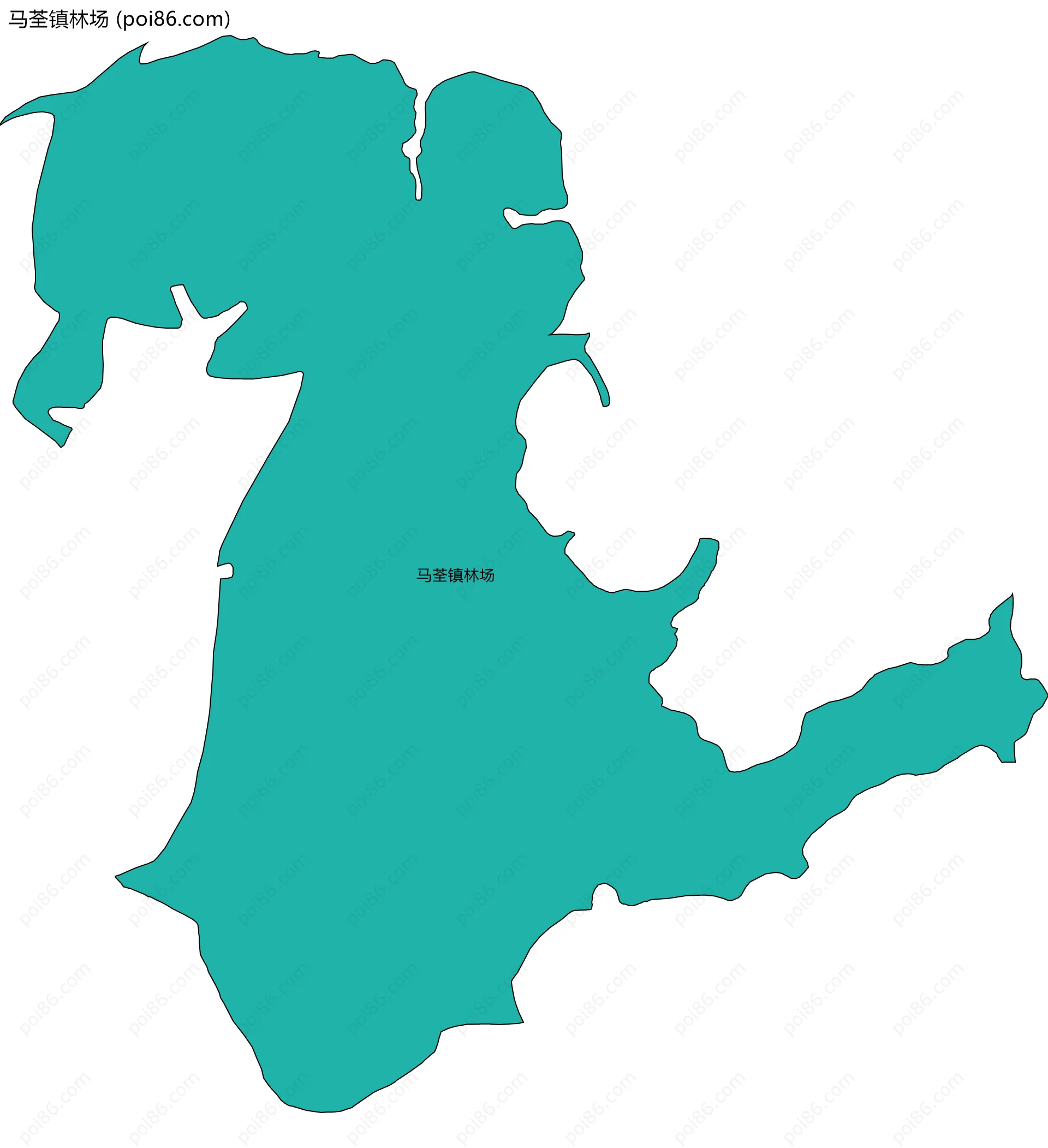 马荃镇林场边界地图(五级行政区划)