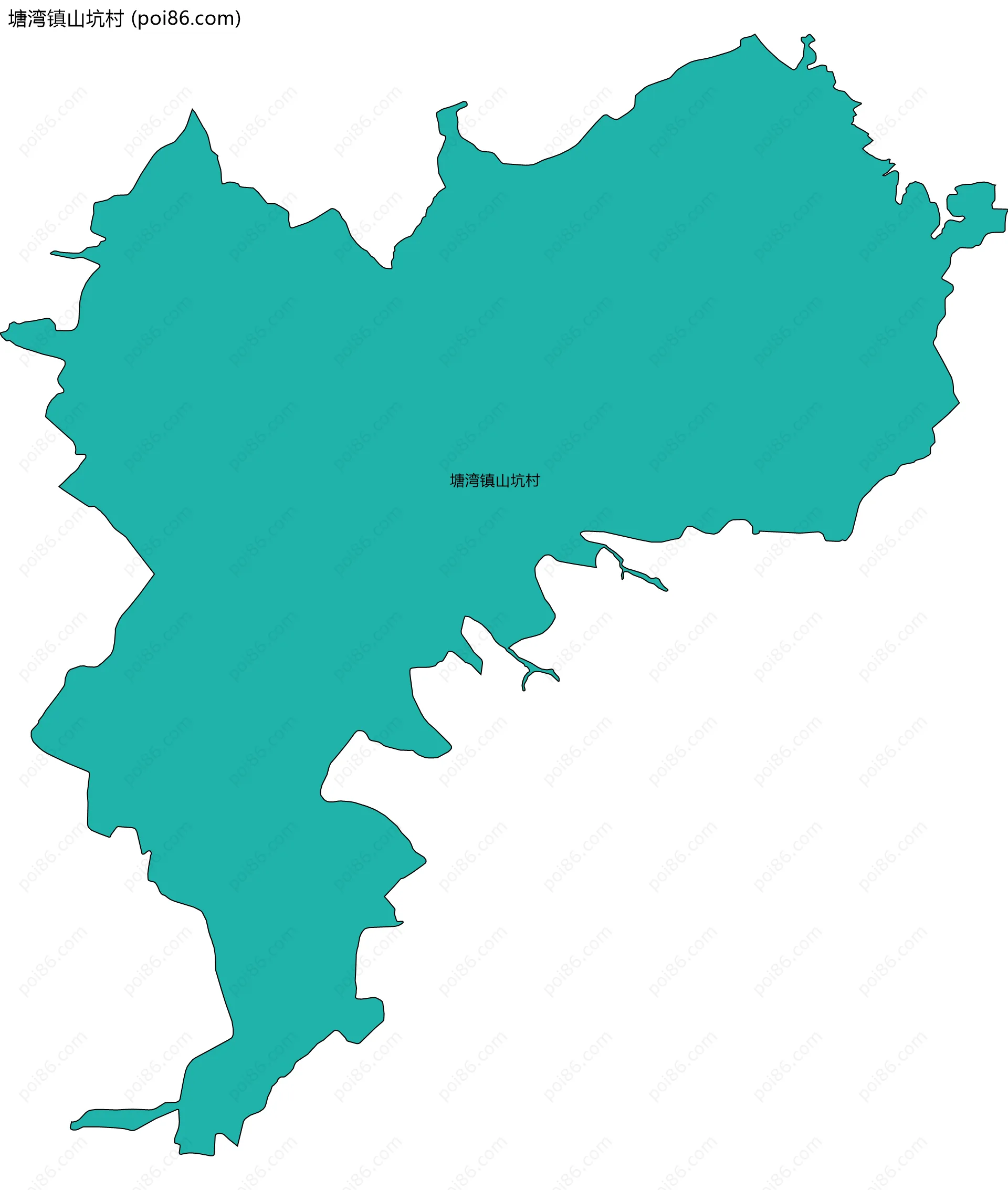 塘湾镇山坑村边界地图