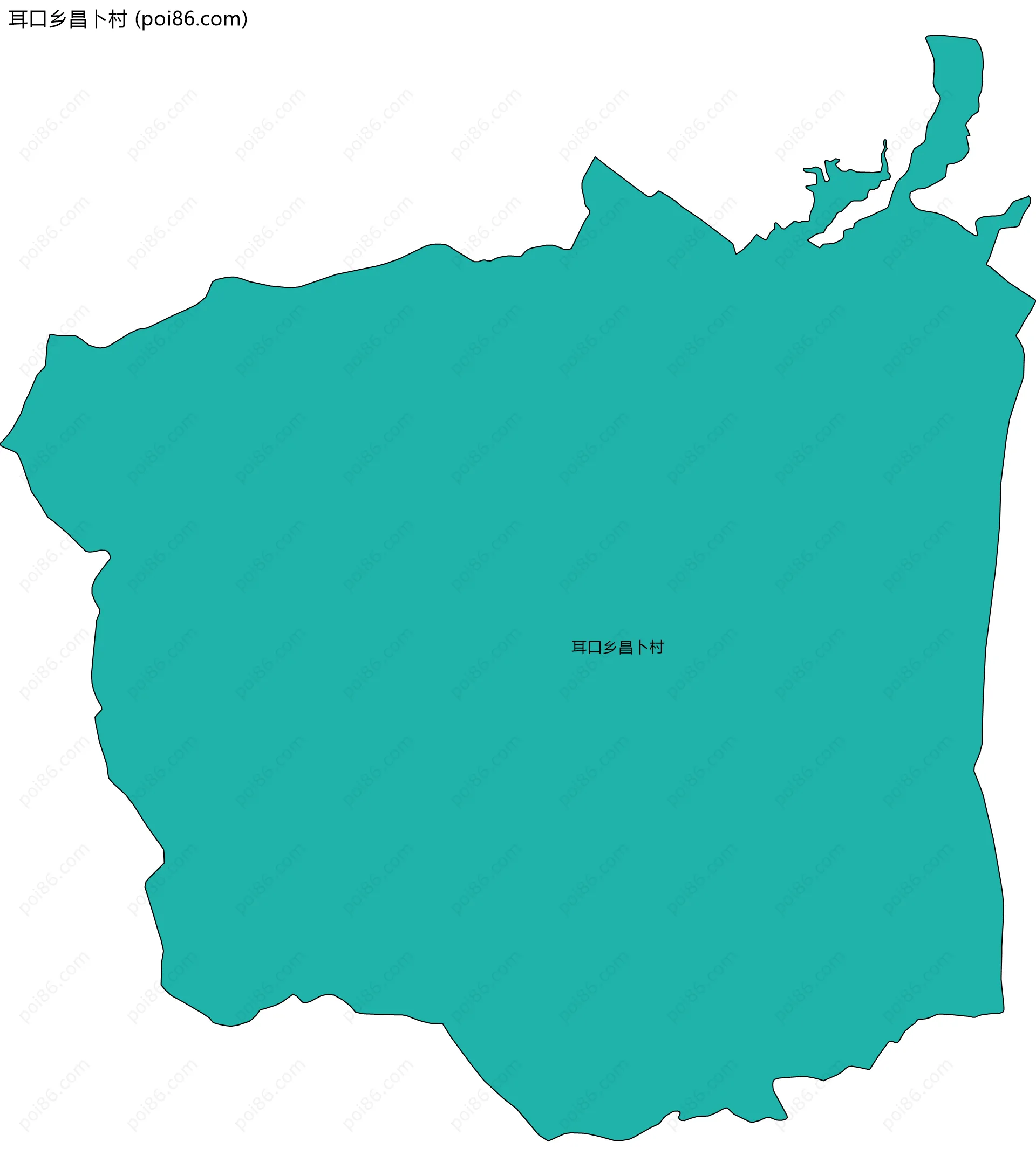 耳口乡昌卜村边界地图