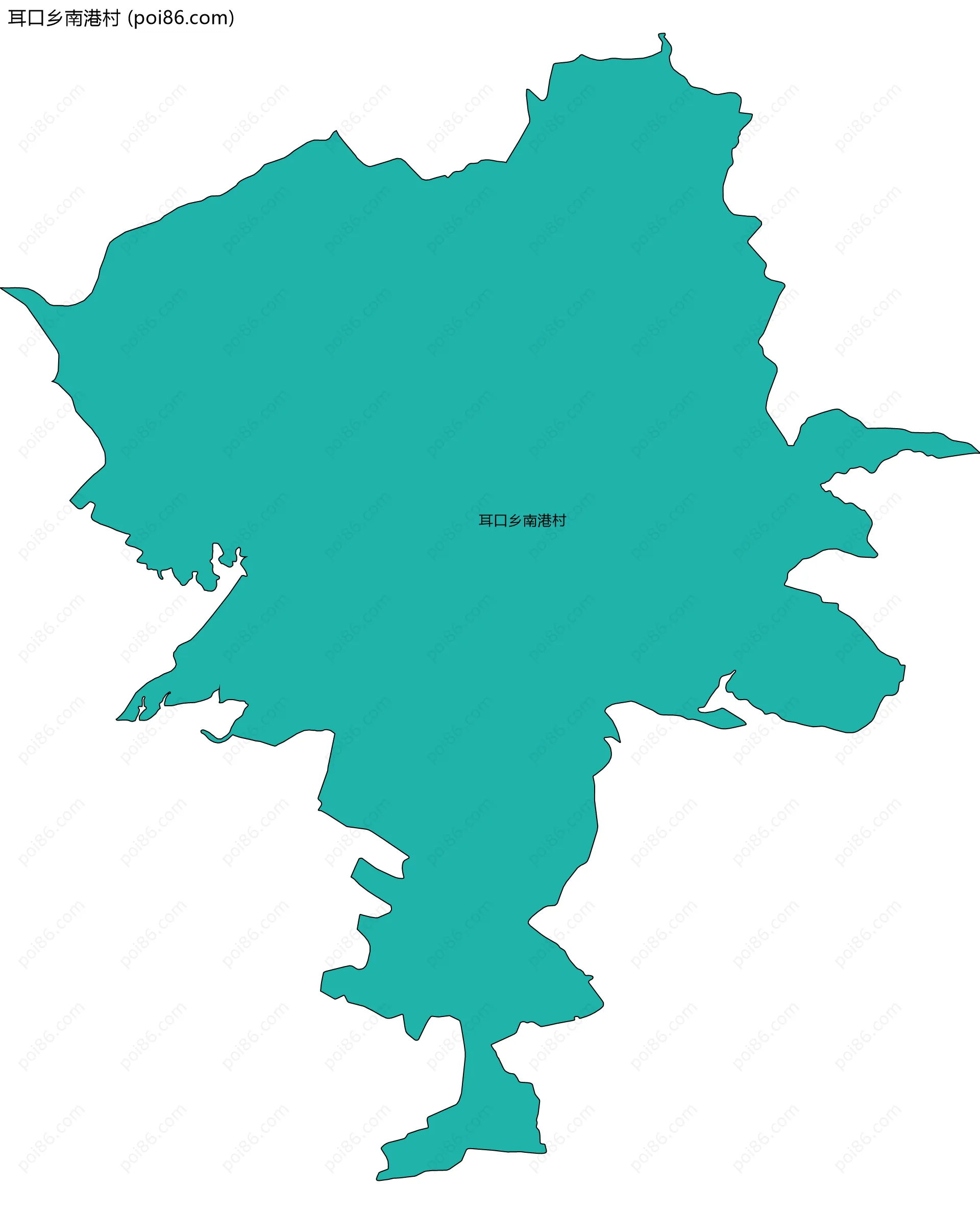 耳口乡南港村边界地图