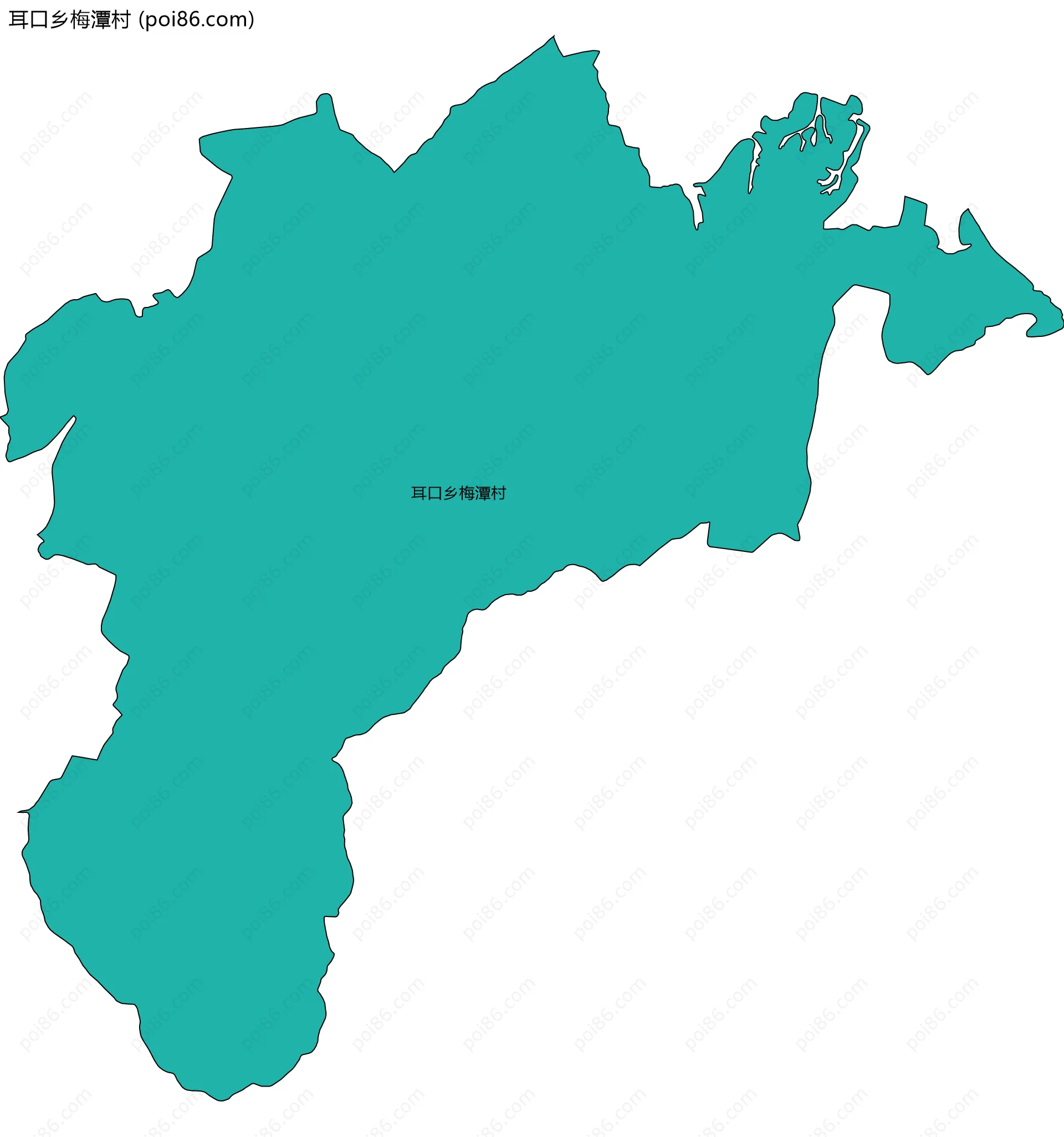 耳口乡梅潭村边界地图