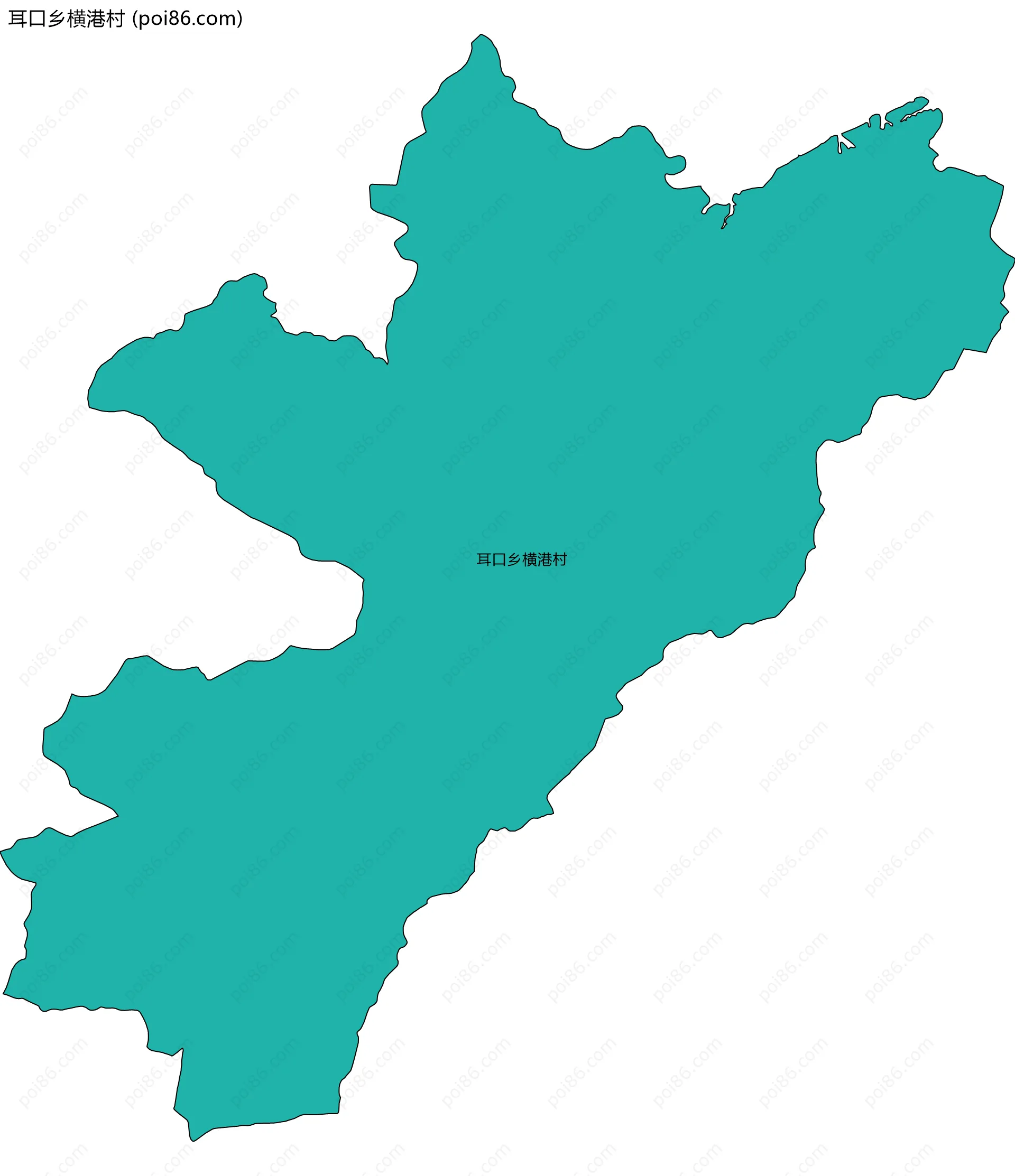 耳口乡横港村边界地图