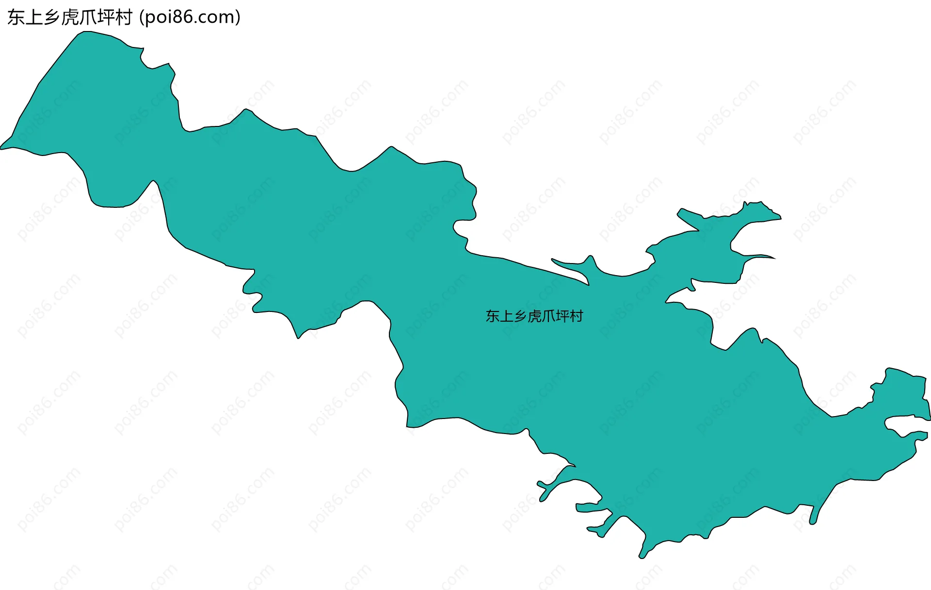 东上乡虎爪坪村边界地图