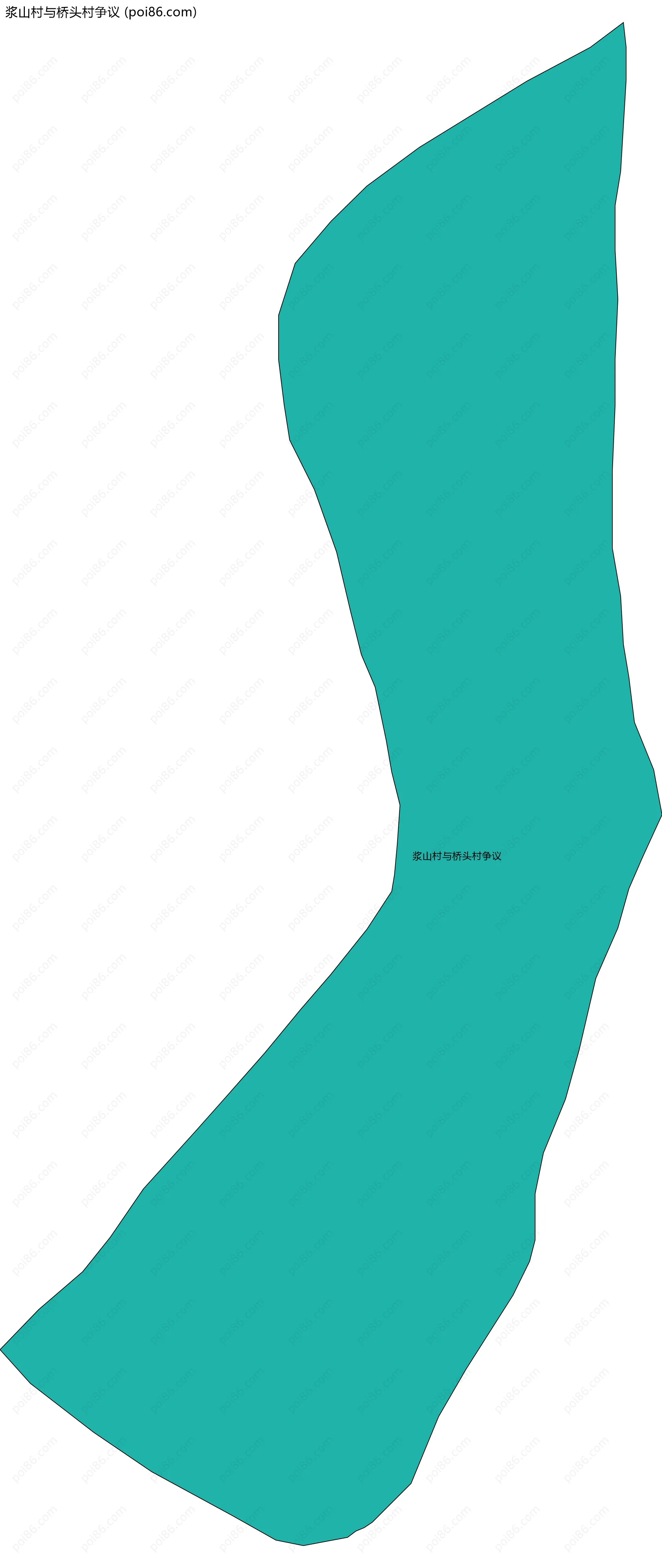 浆山村与桥头村争议边界地图