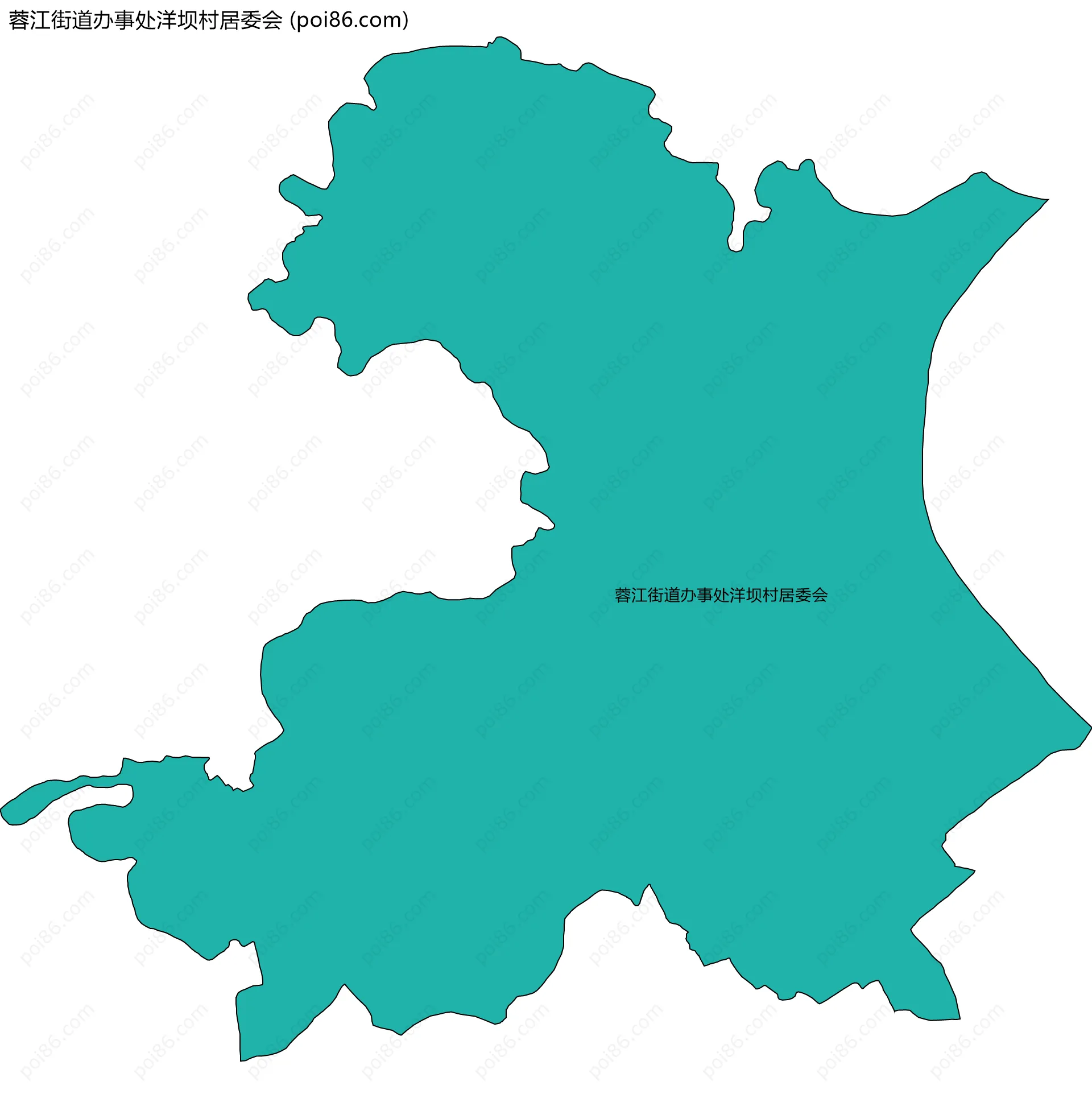 蓉江街道办事处洋坝村居委会边界地图