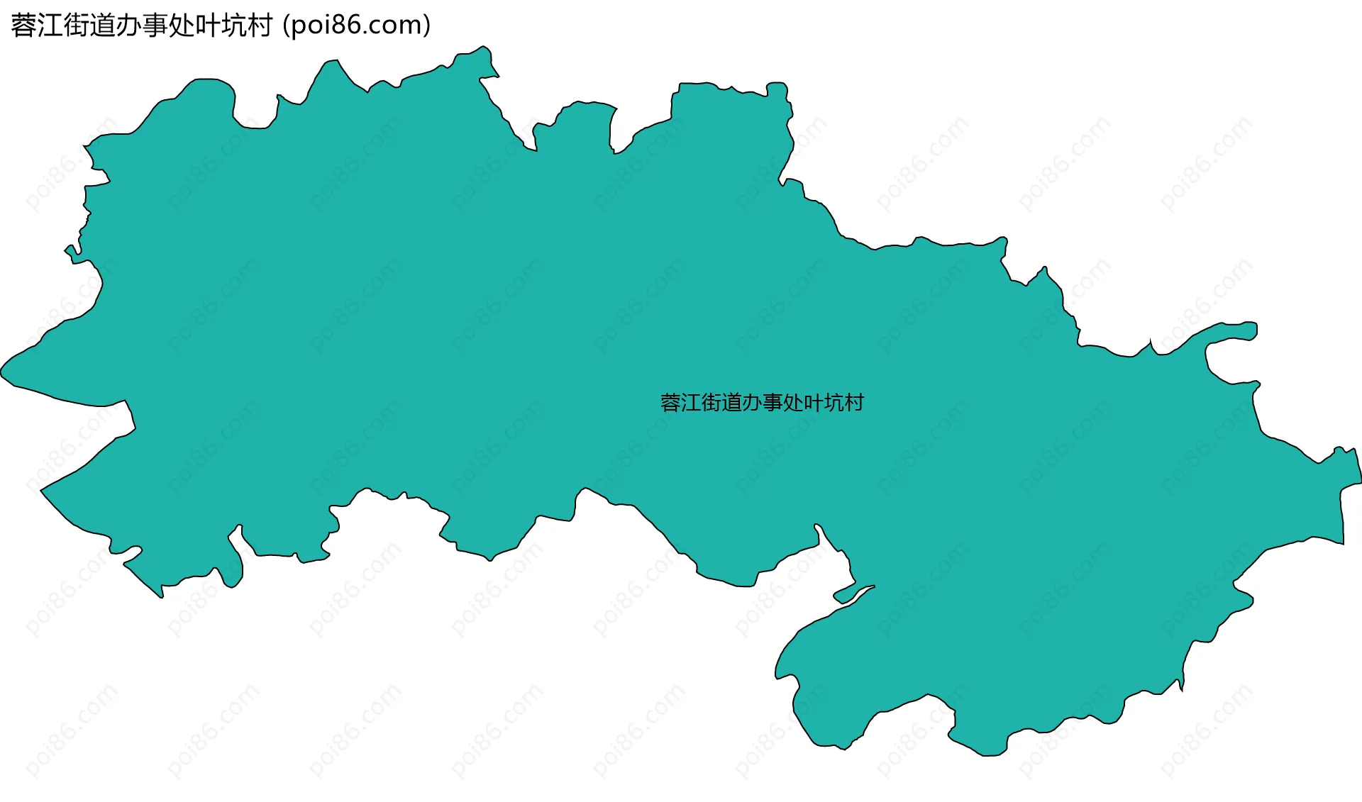 蓉江街道办事处叶坑村边界地图