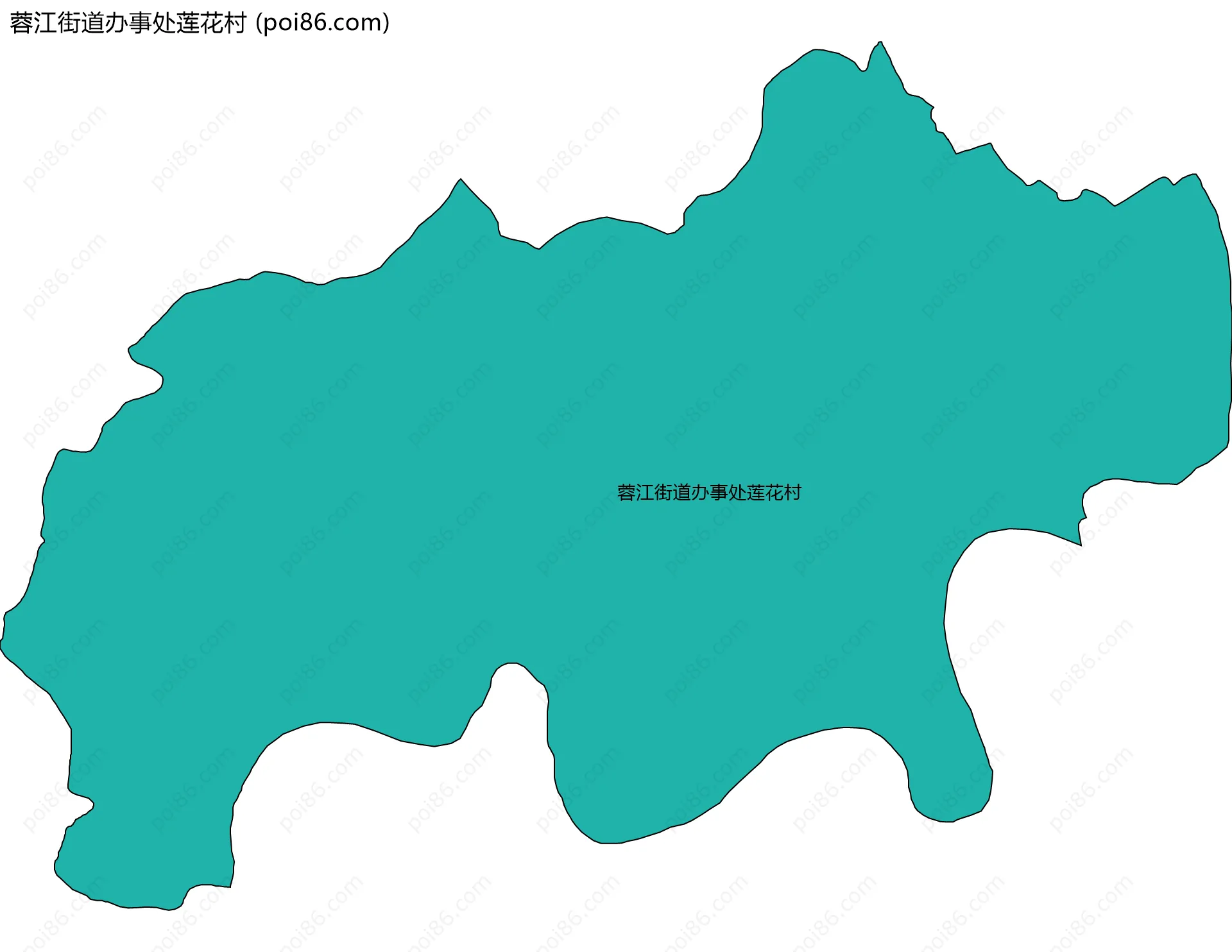 蓉江街道办事处莲花村边界地图