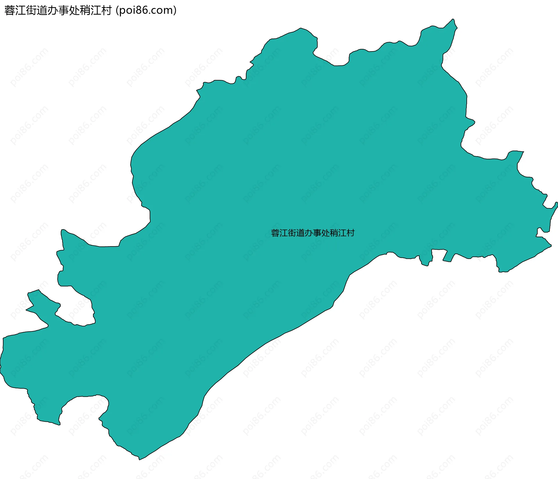蓉江街道办事处稍江村边界地图