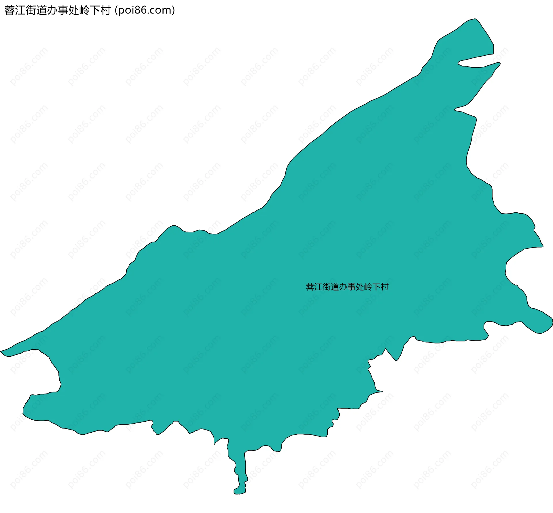 蓉江街道办事处岭下村边界地图
