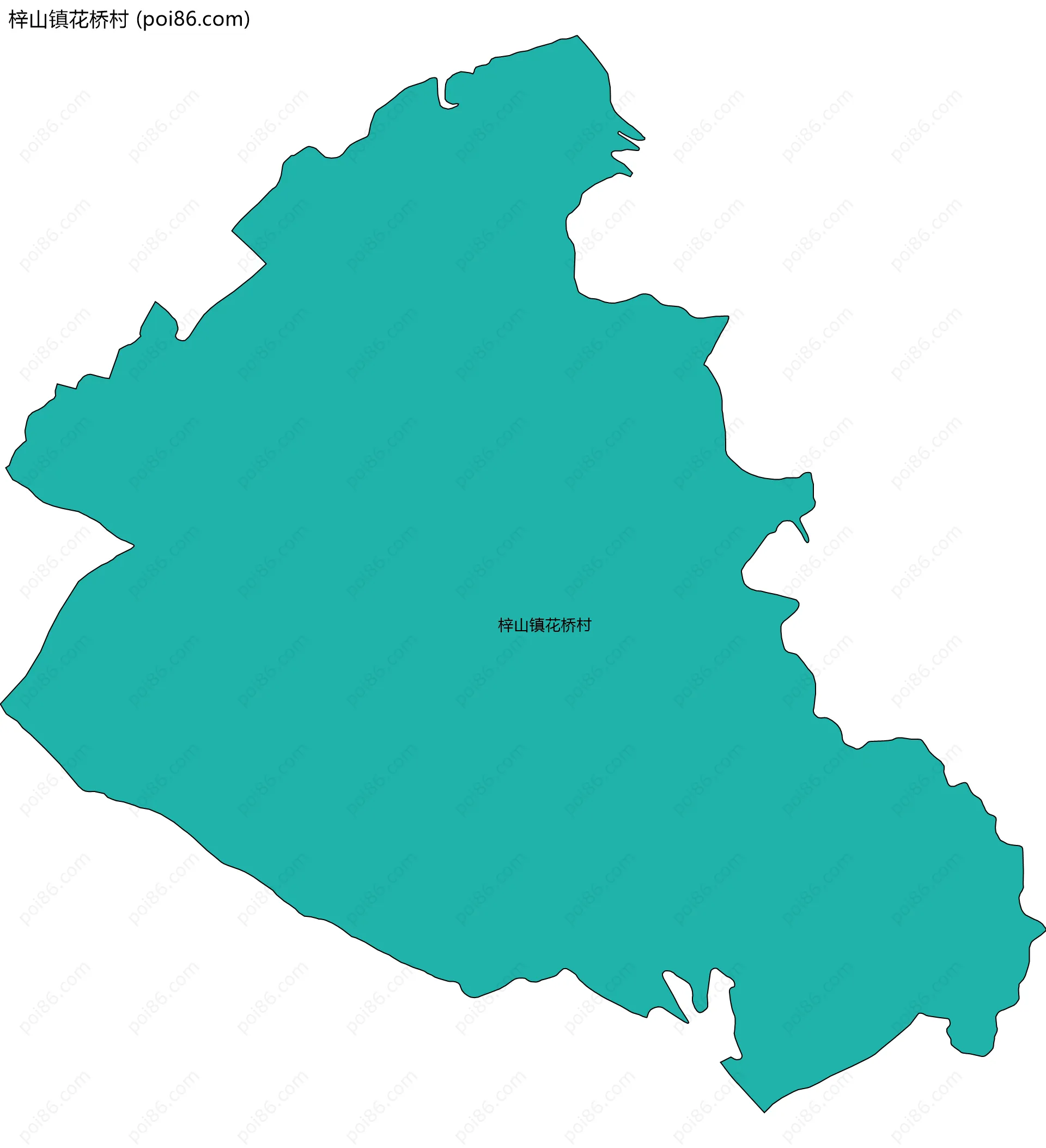 梓山镇花桥村边界地图