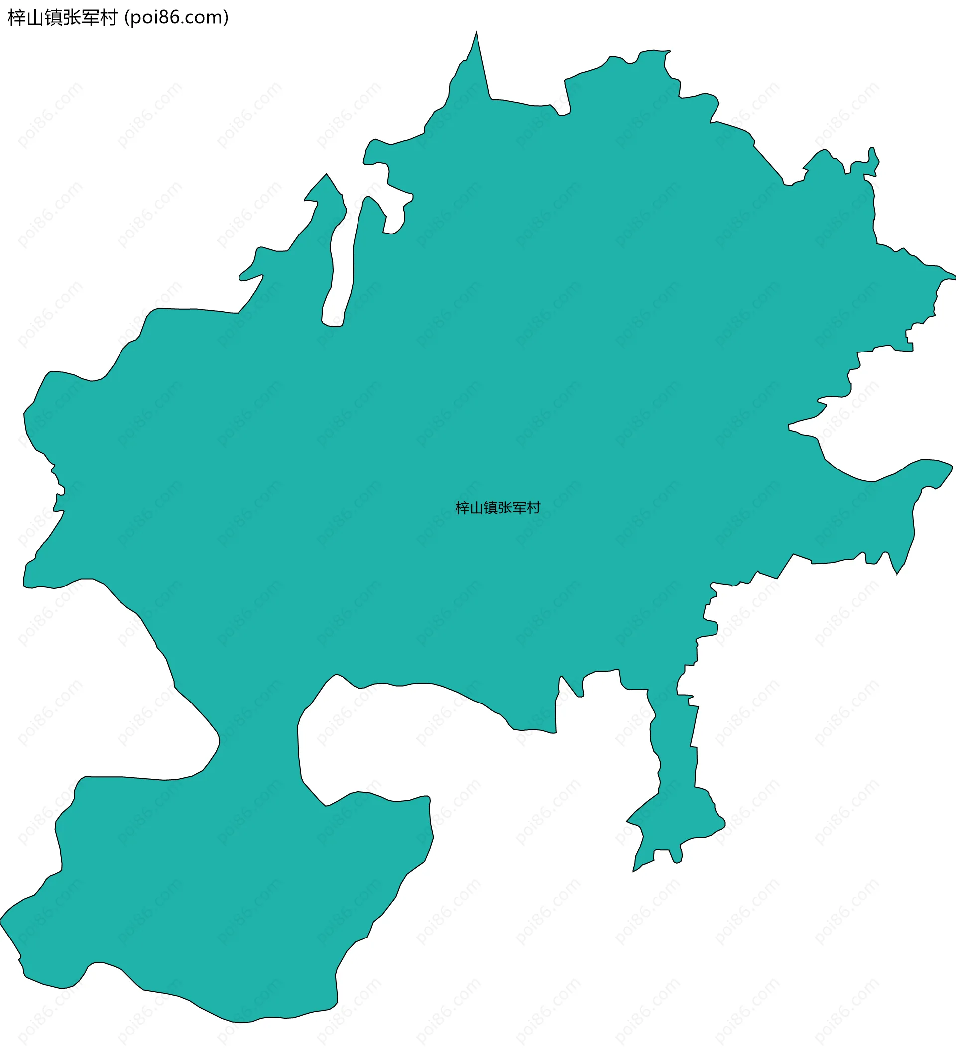 梓山镇张军村边界地图