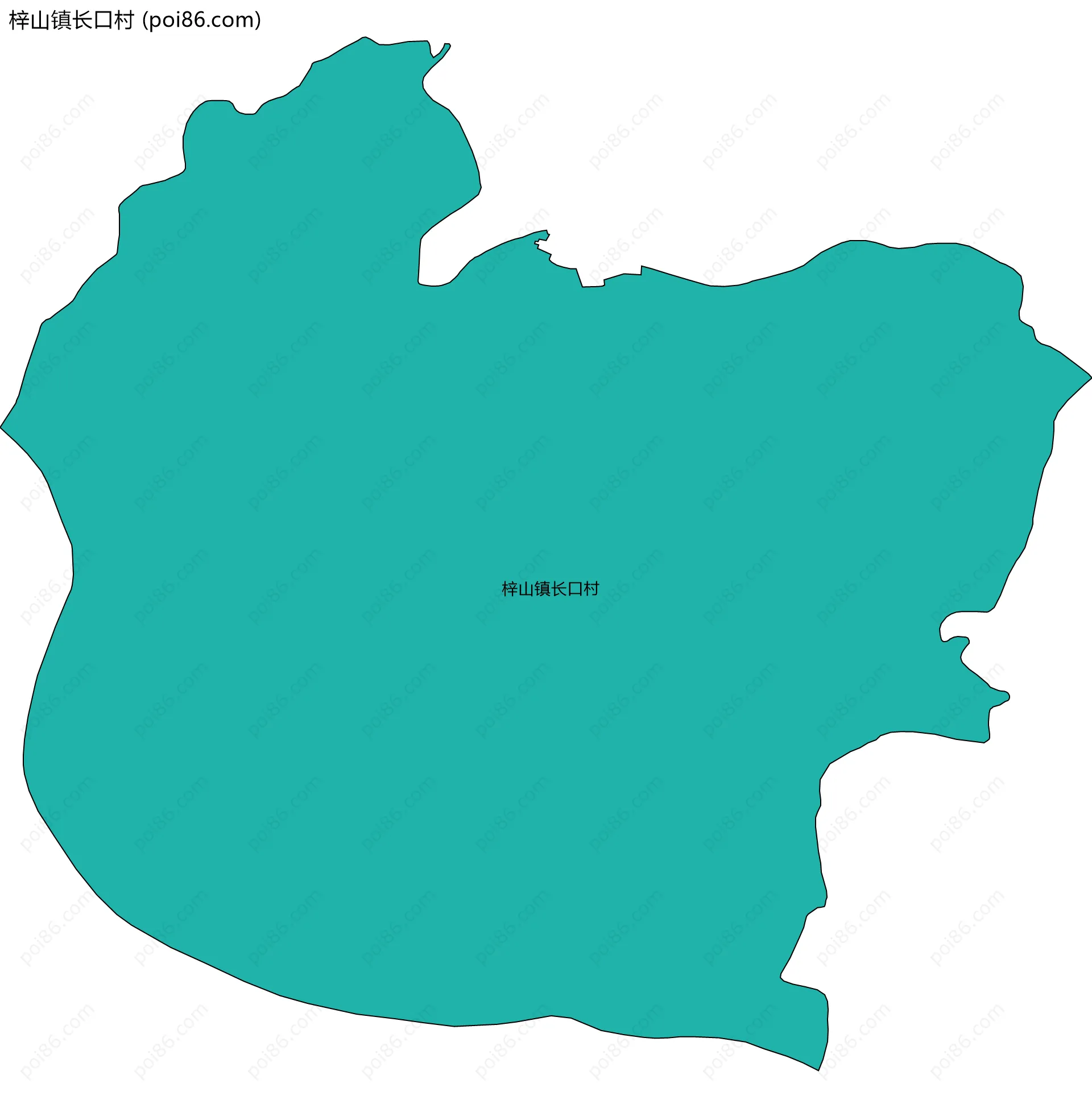 梓山镇长口村边界地图
