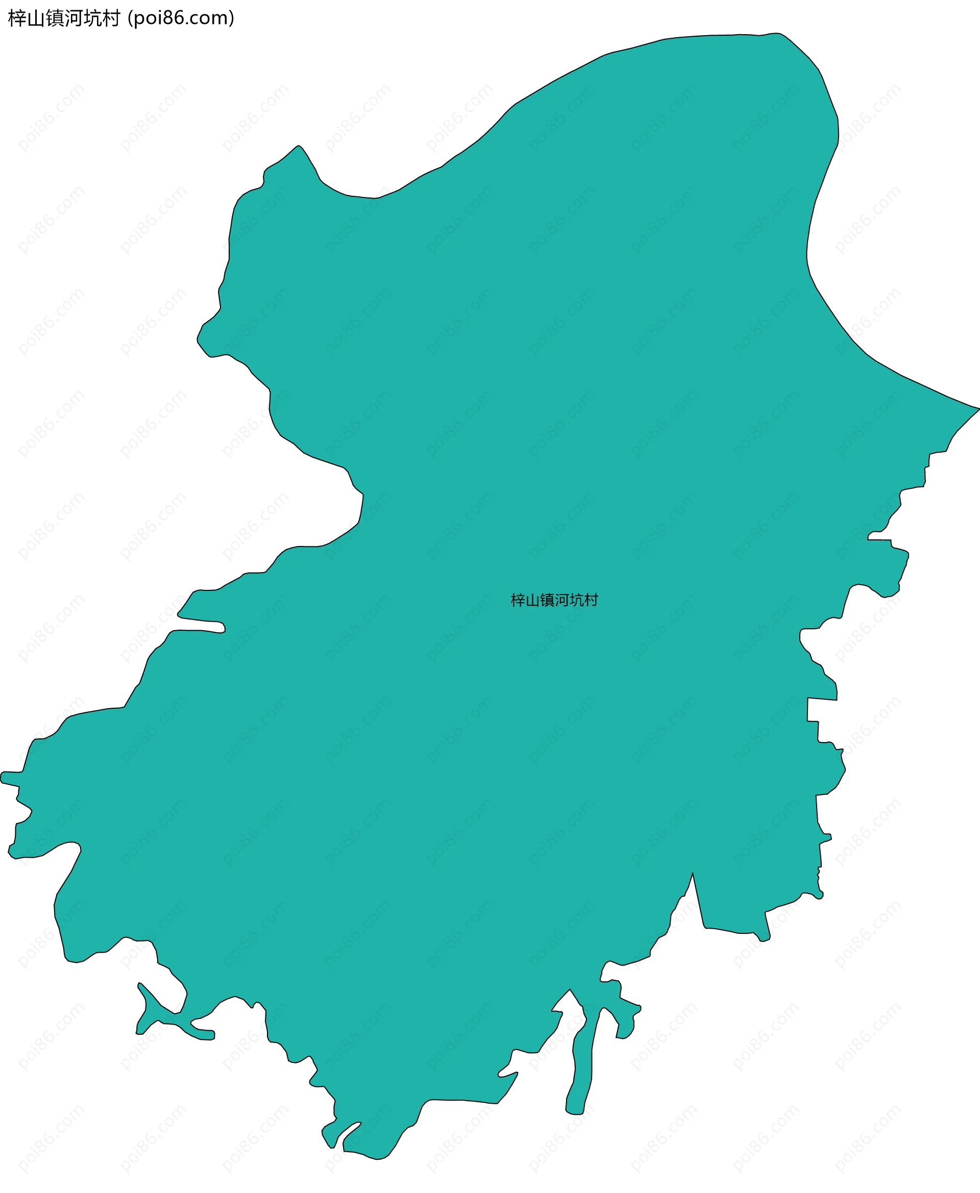 梓山镇河坑村边界地图