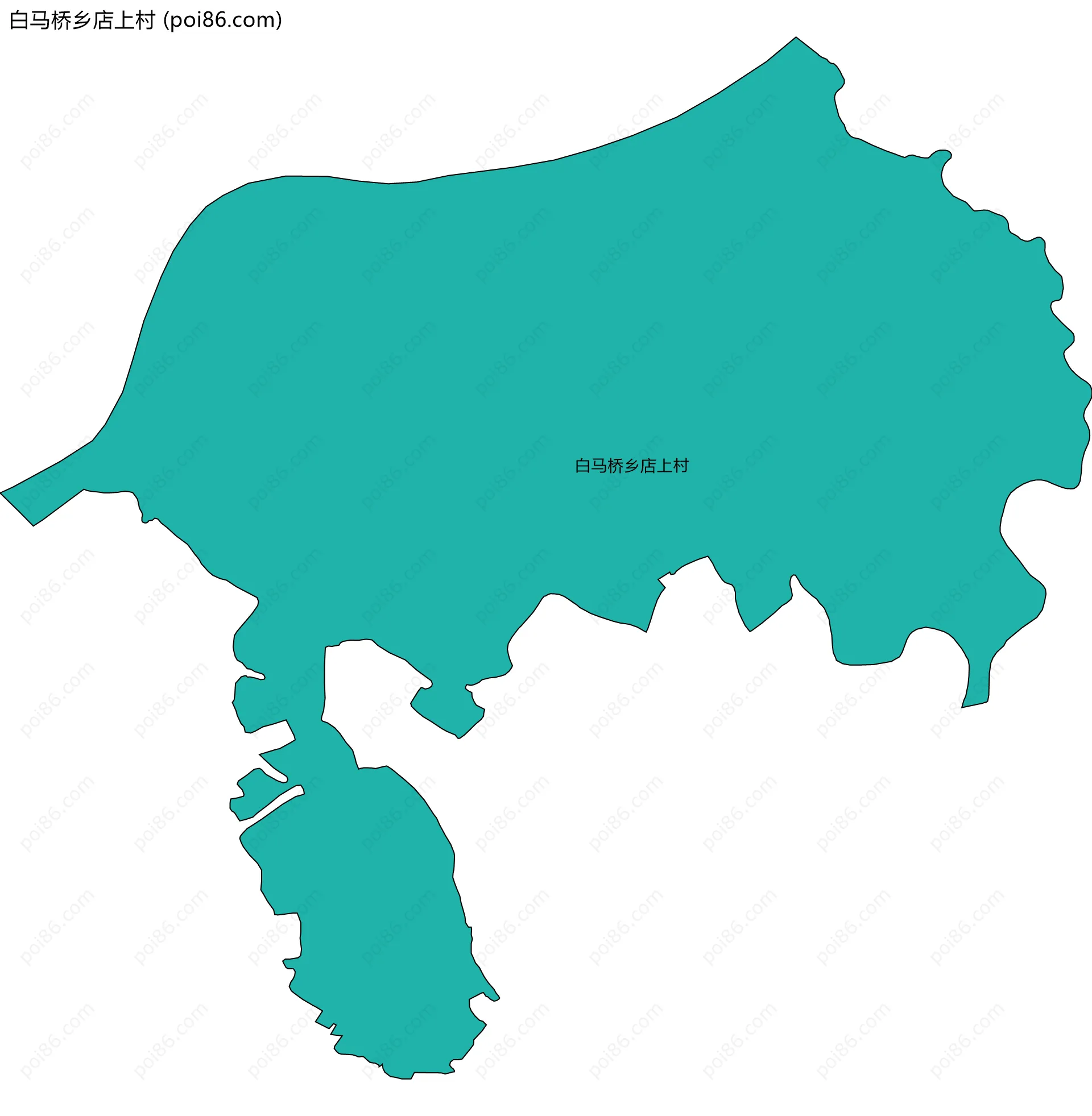 白马桥乡店上村边界地图