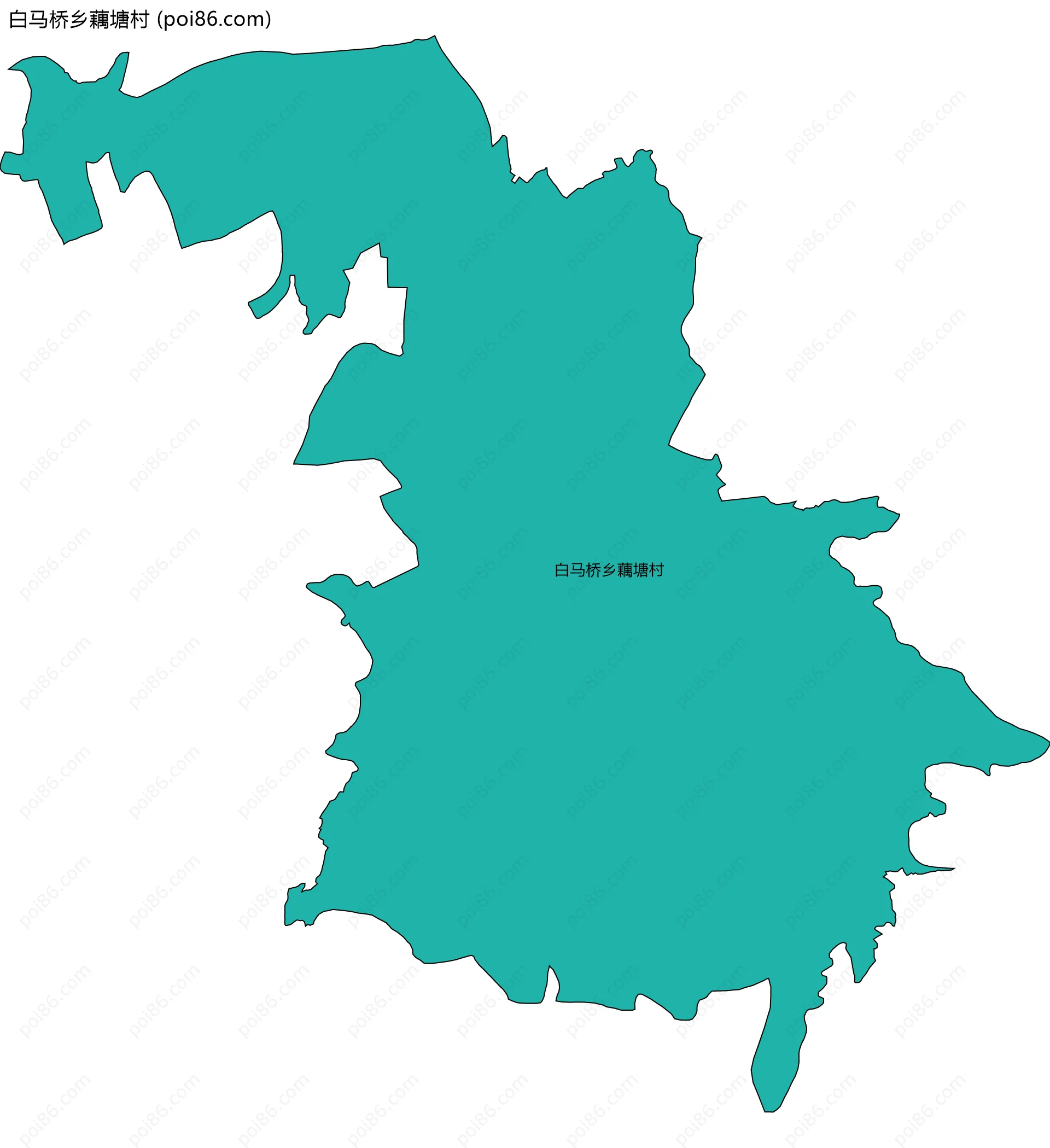 白马桥乡藕塘村边界地图