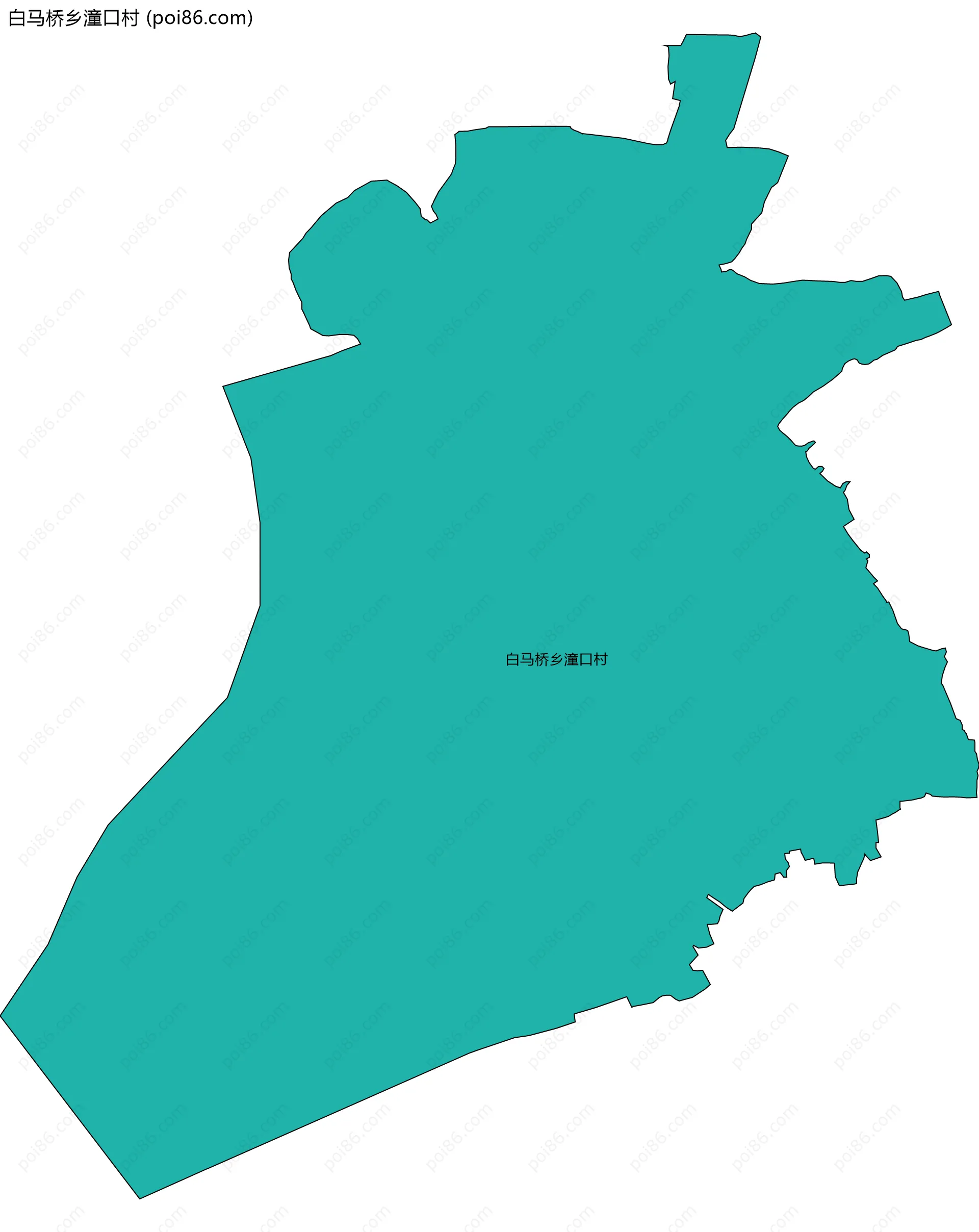 白马桥乡潼口村边界地图