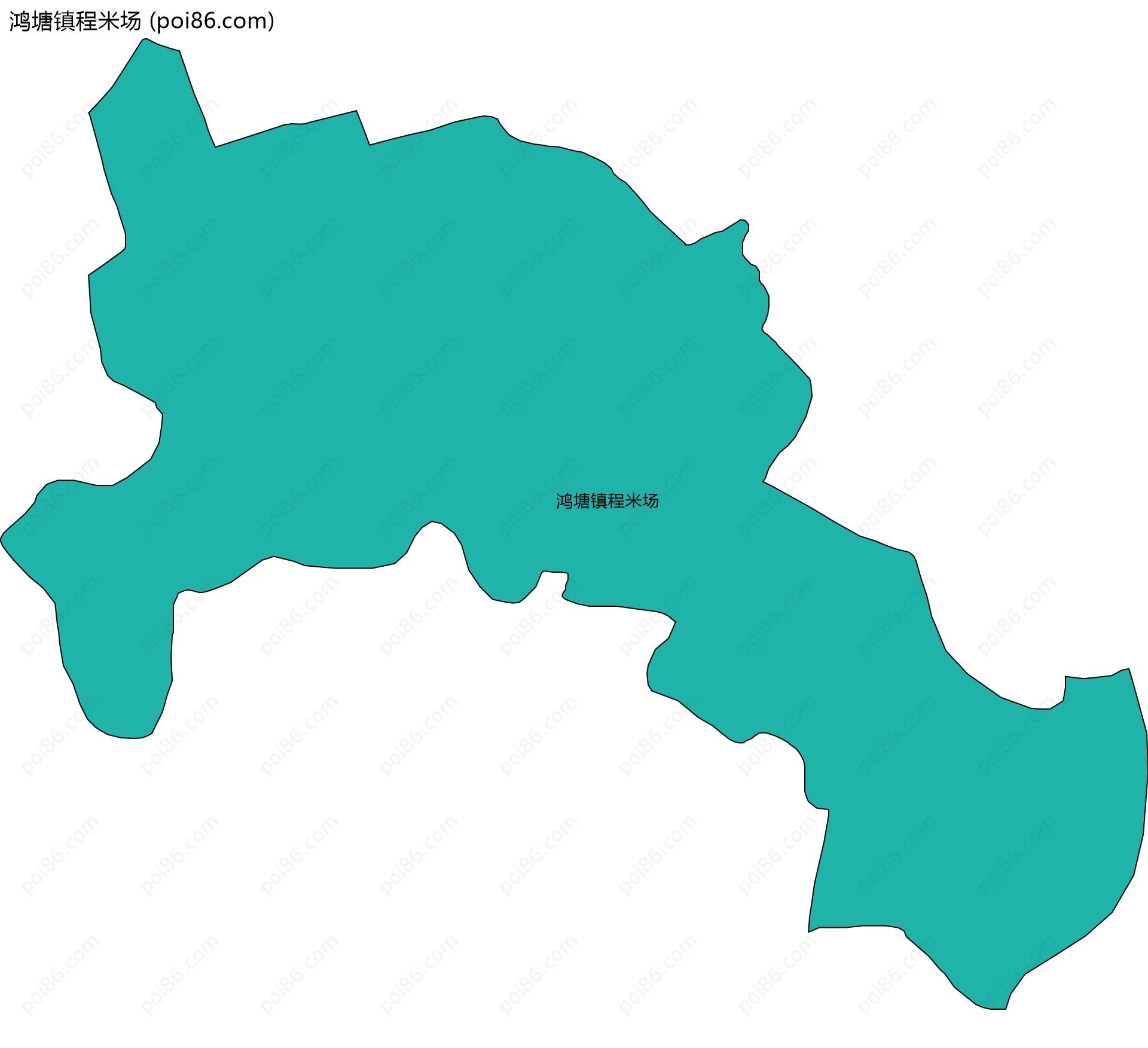 鸿塘镇程米场边界地图