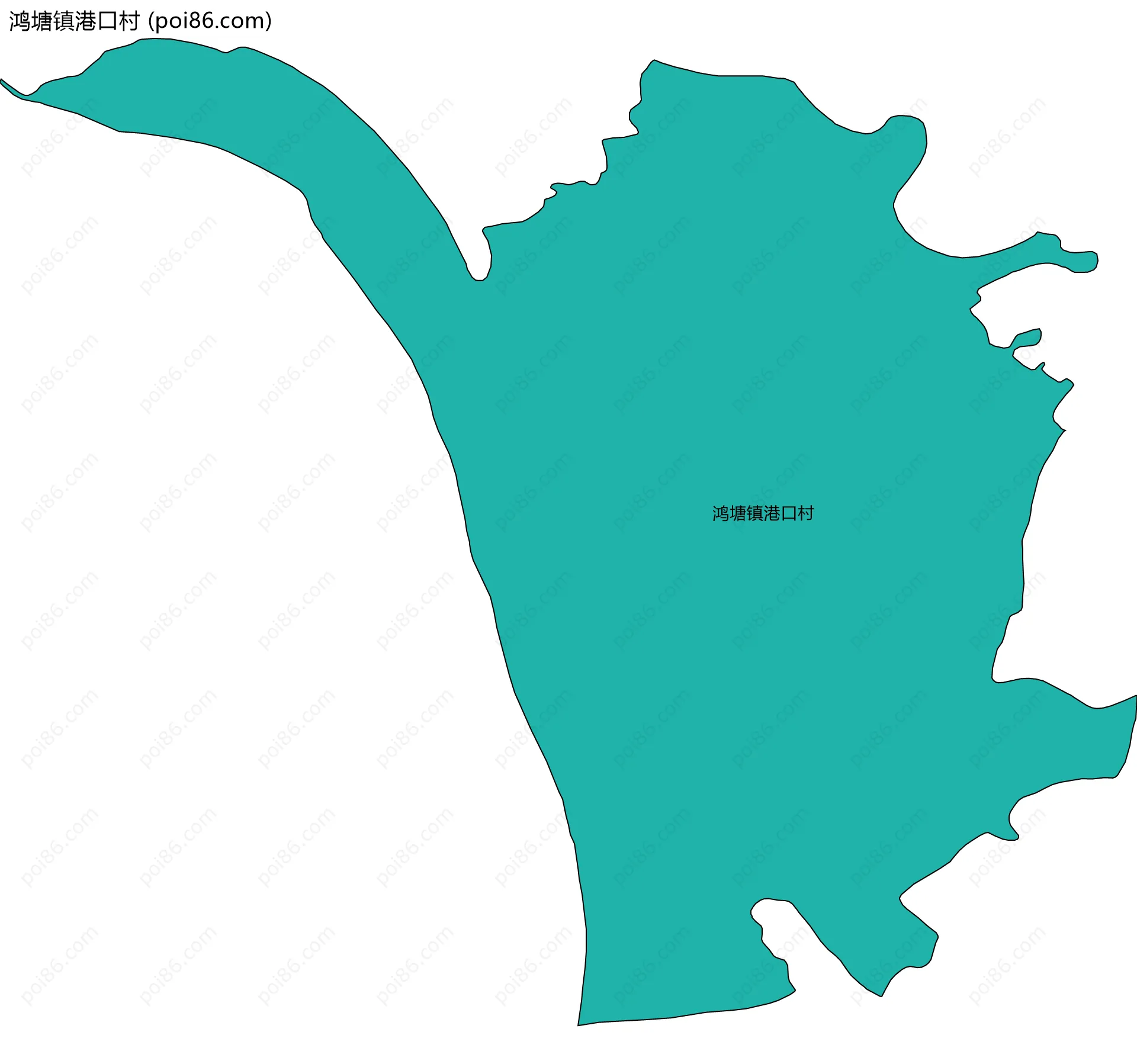 鸿塘镇港口村边界地图