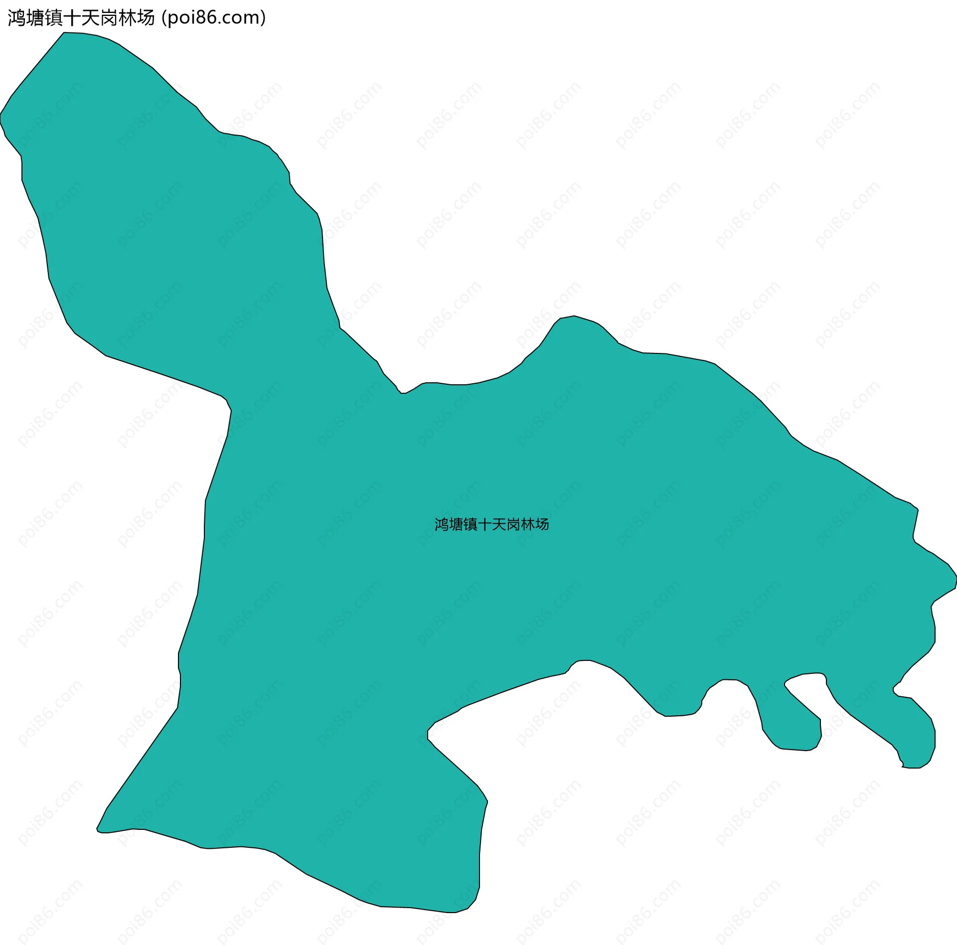 鸿塘镇十天岗林场边界地图