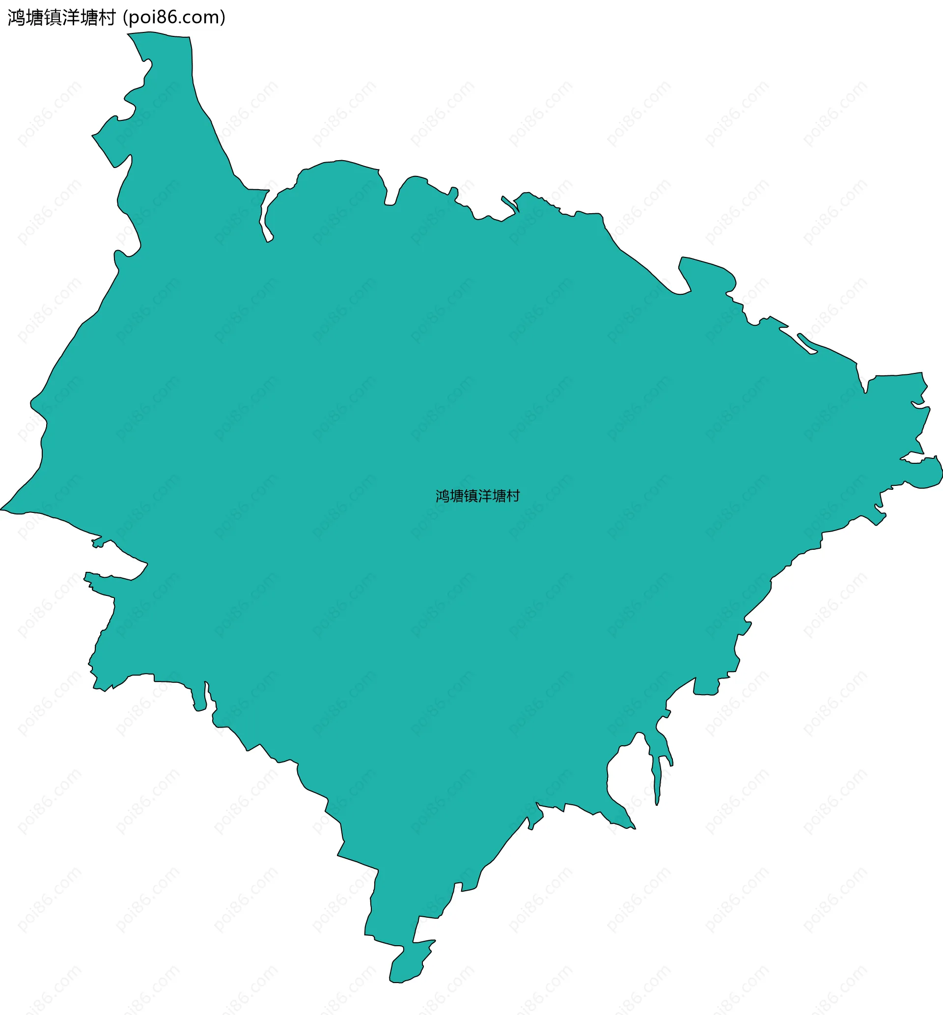 鸿塘镇洋塘村边界地图