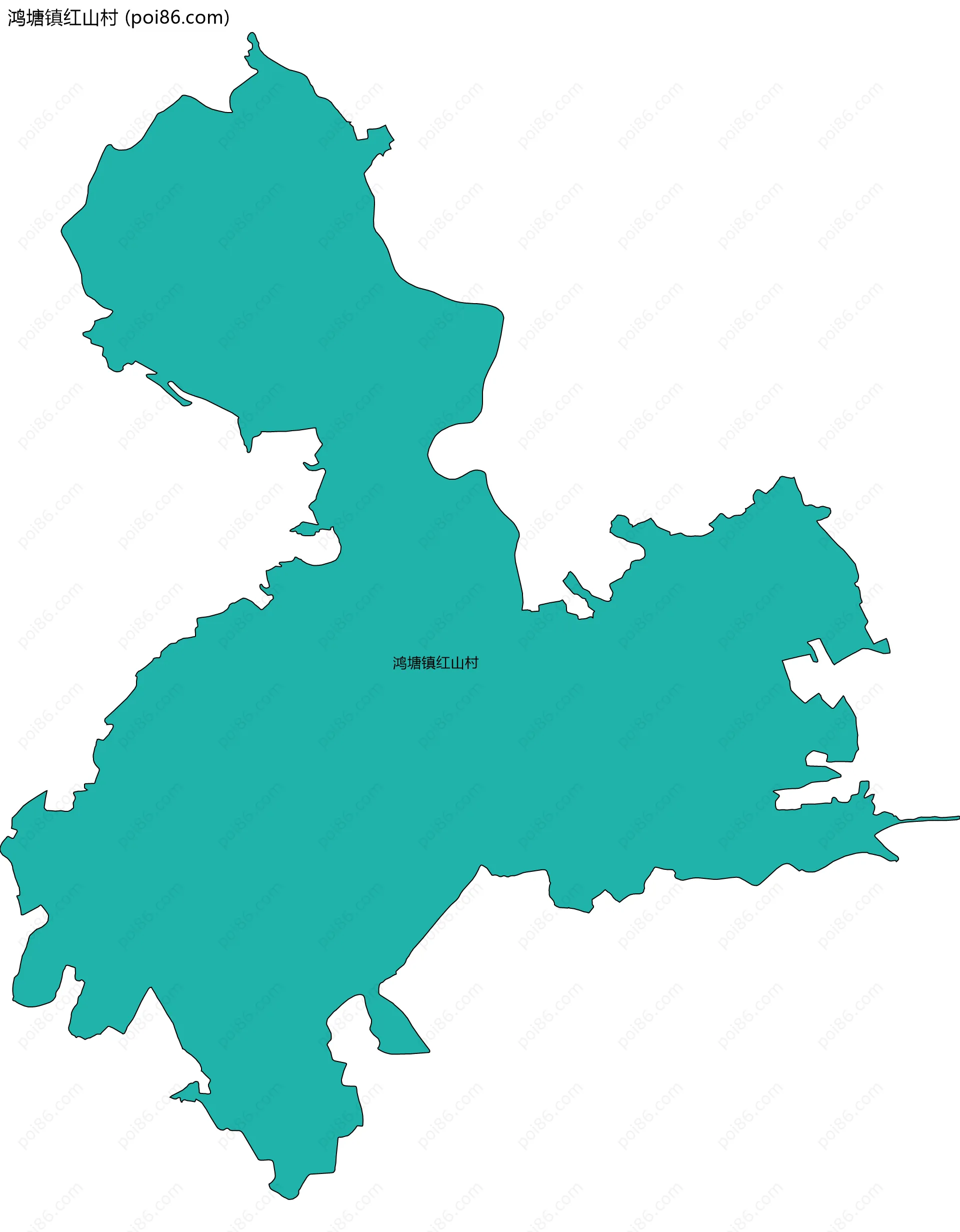 鸿塘镇红山村边界地图