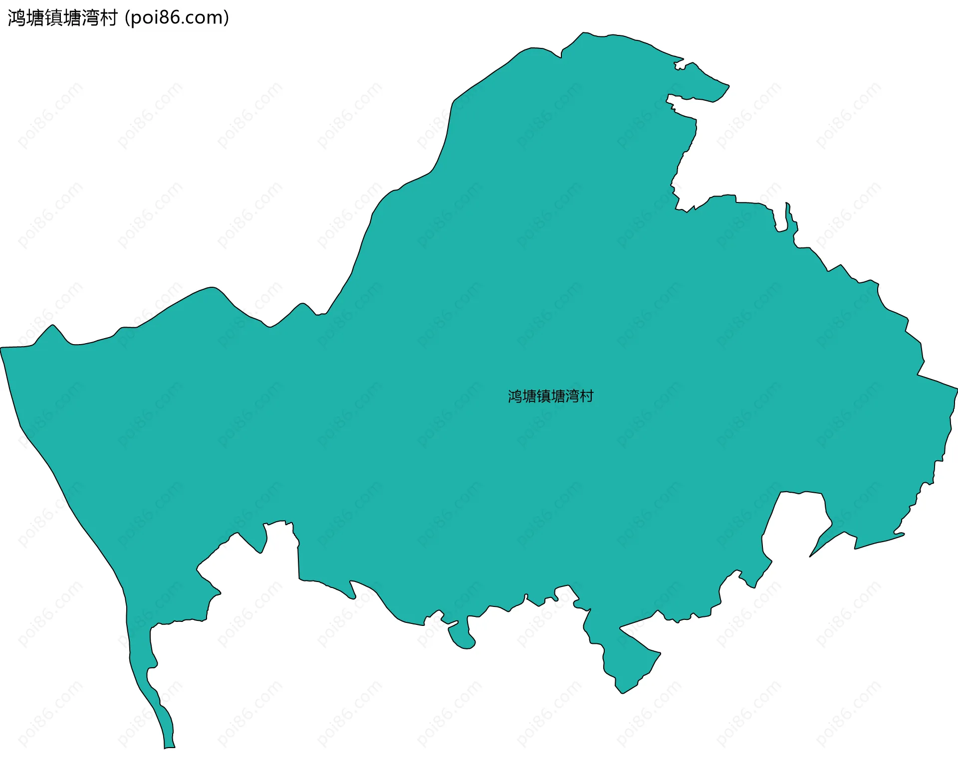 鸿塘镇塘湾村边界地图