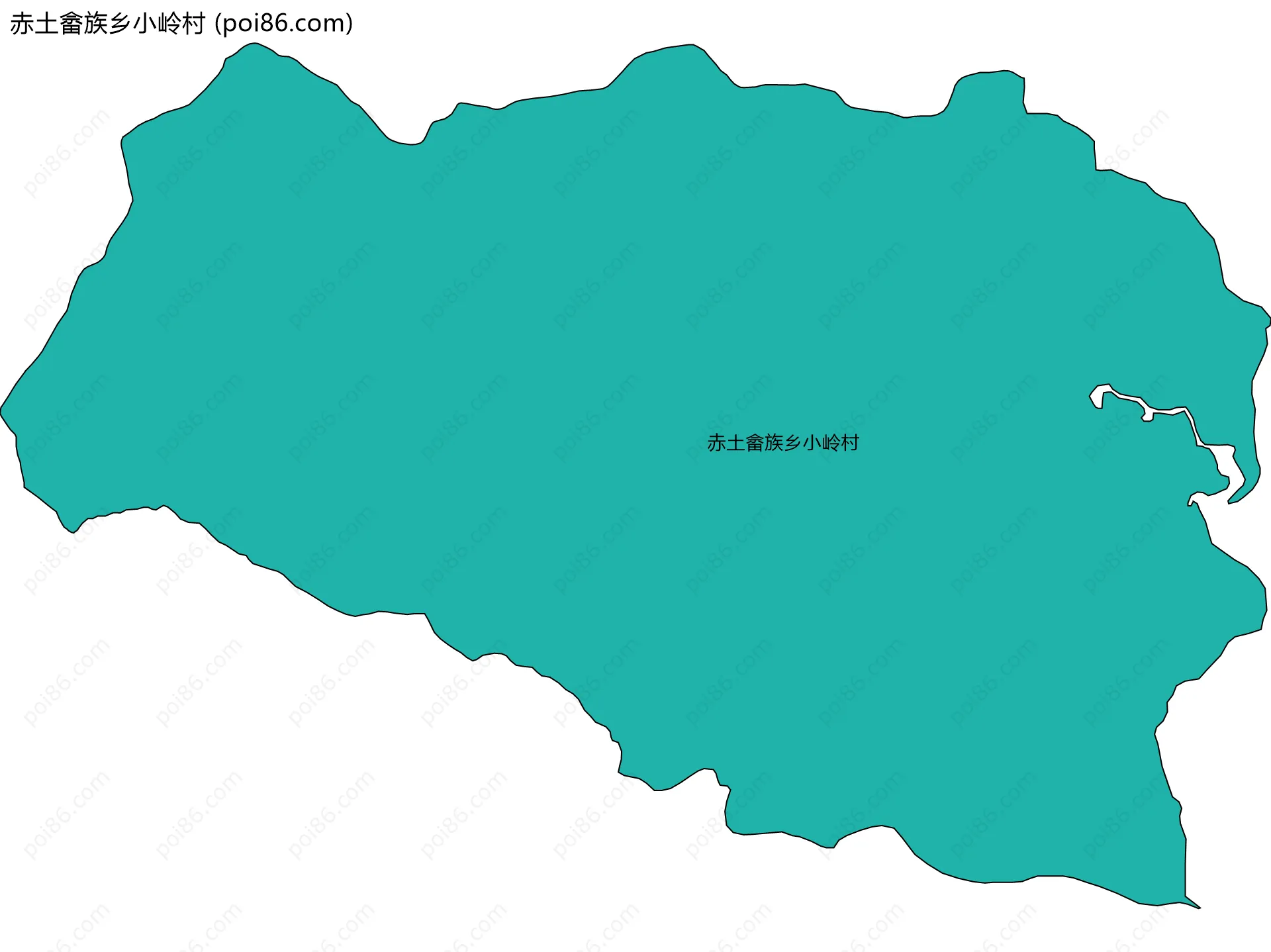 赤土畲族乡小岭村边界地图
