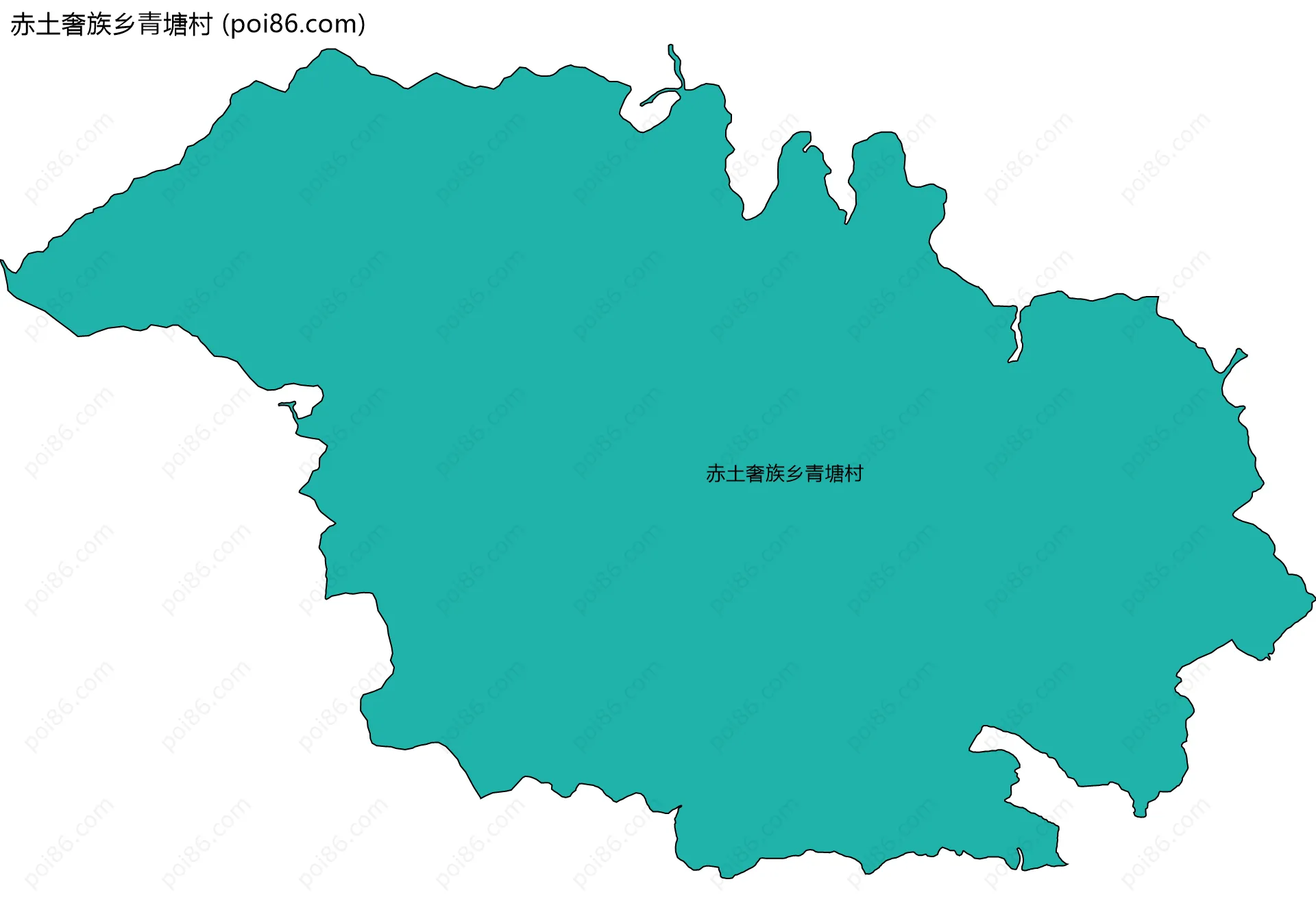 赤土奢族乡青塘村边界地图