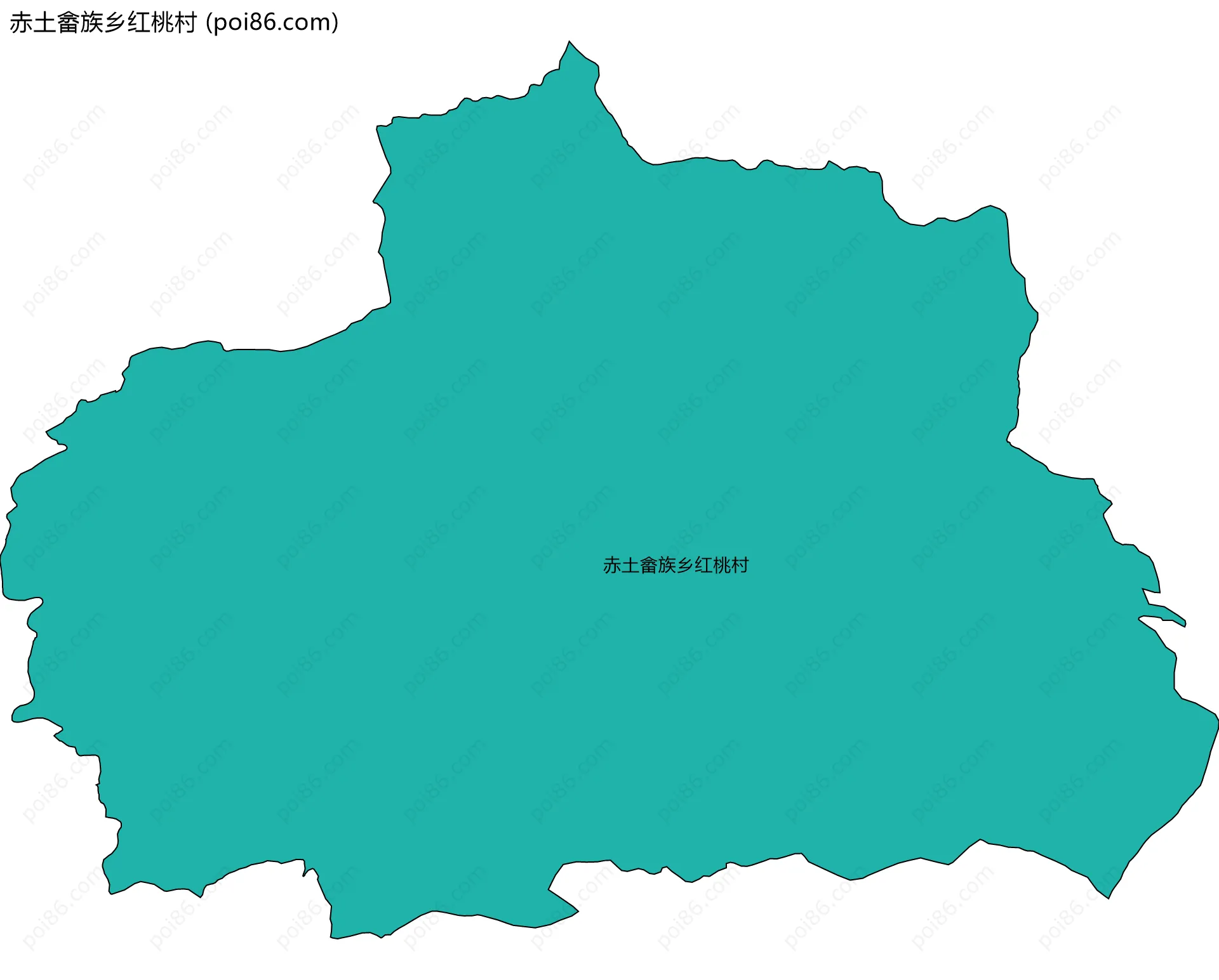 赤土畲族乡红桃村边界地图