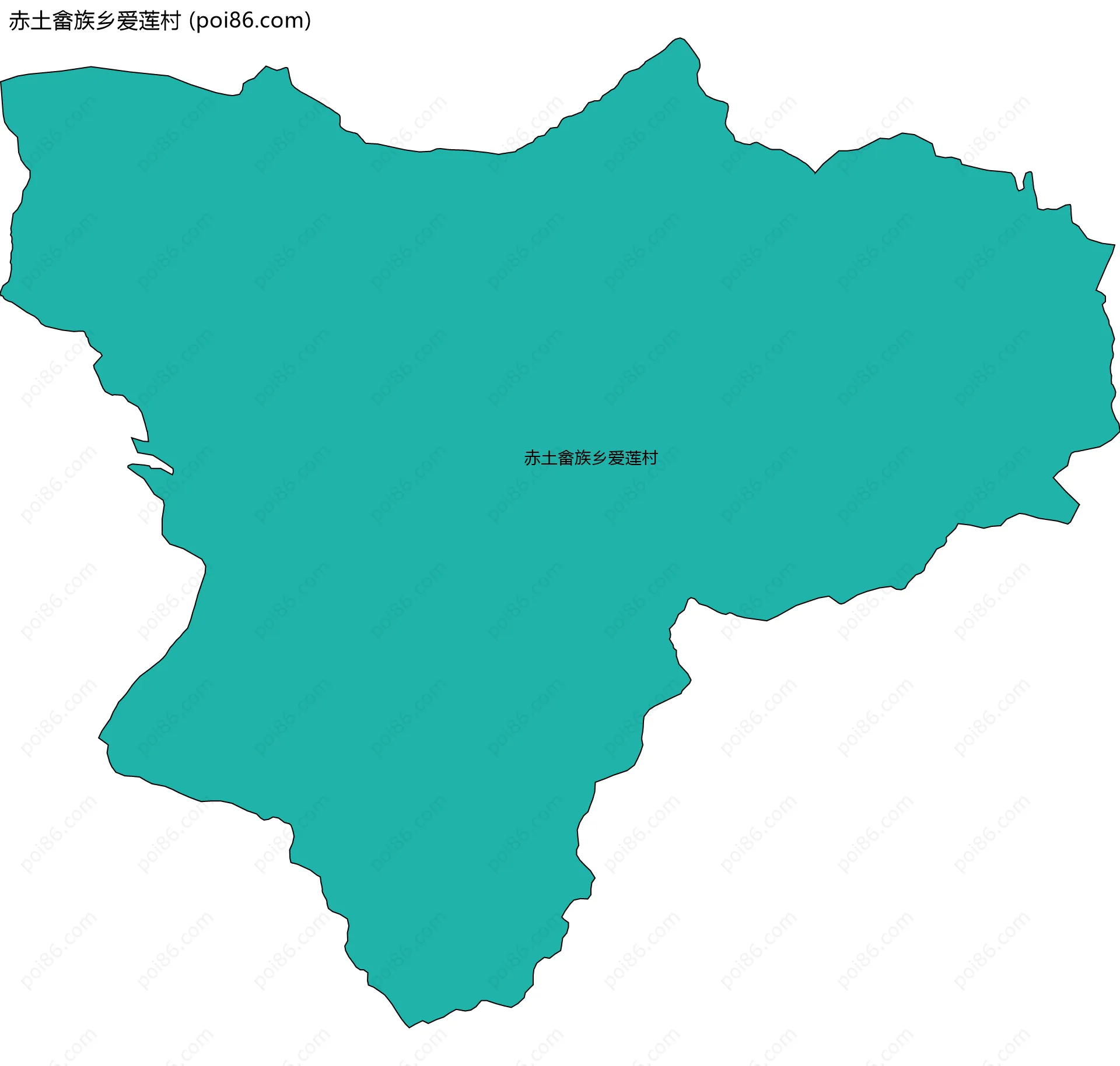 赤土畲族乡爱莲村边界地图