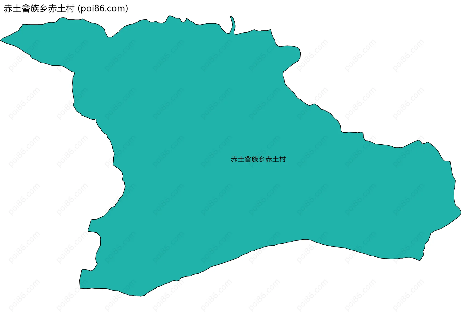 赤土畲族乡赤土村边界地图