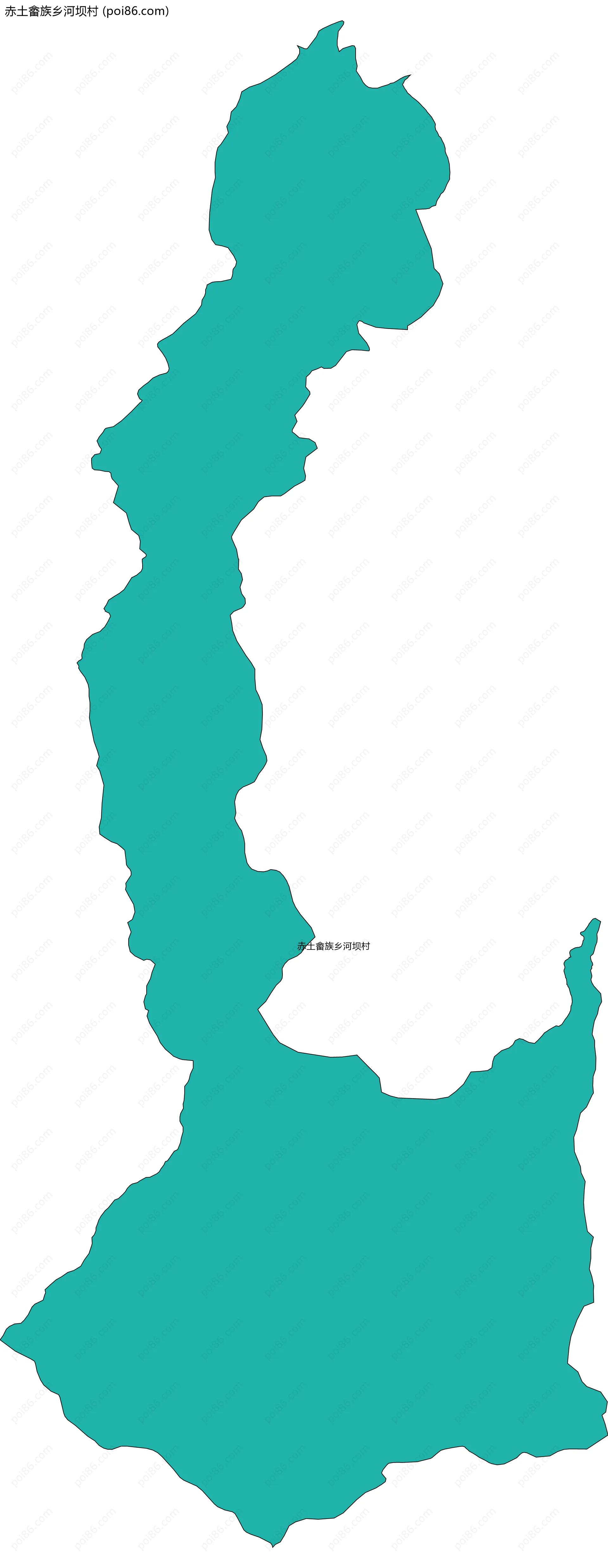 赤土畲族乡河坝村边界地图