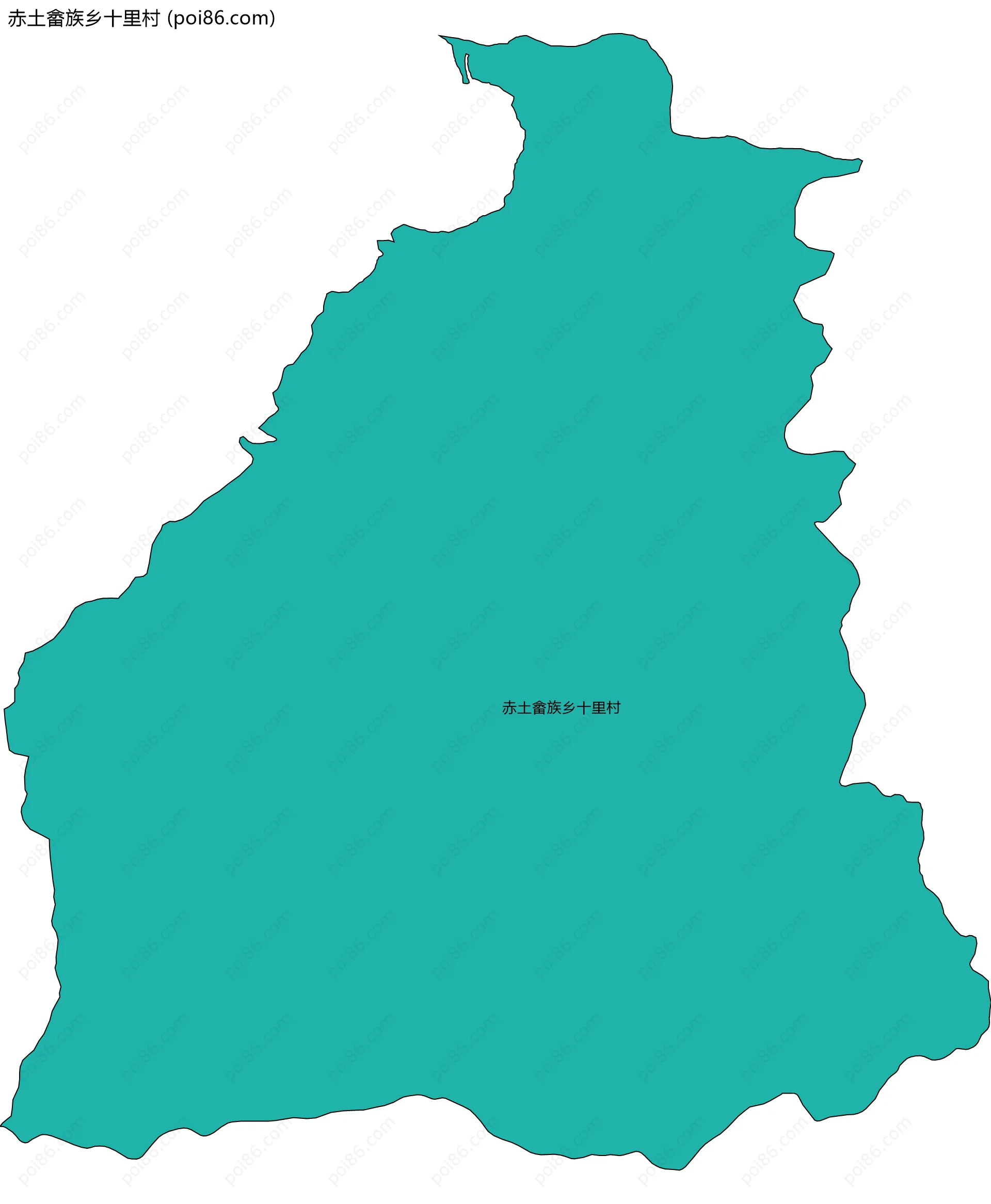 赤土畲族乡十里村边界地图