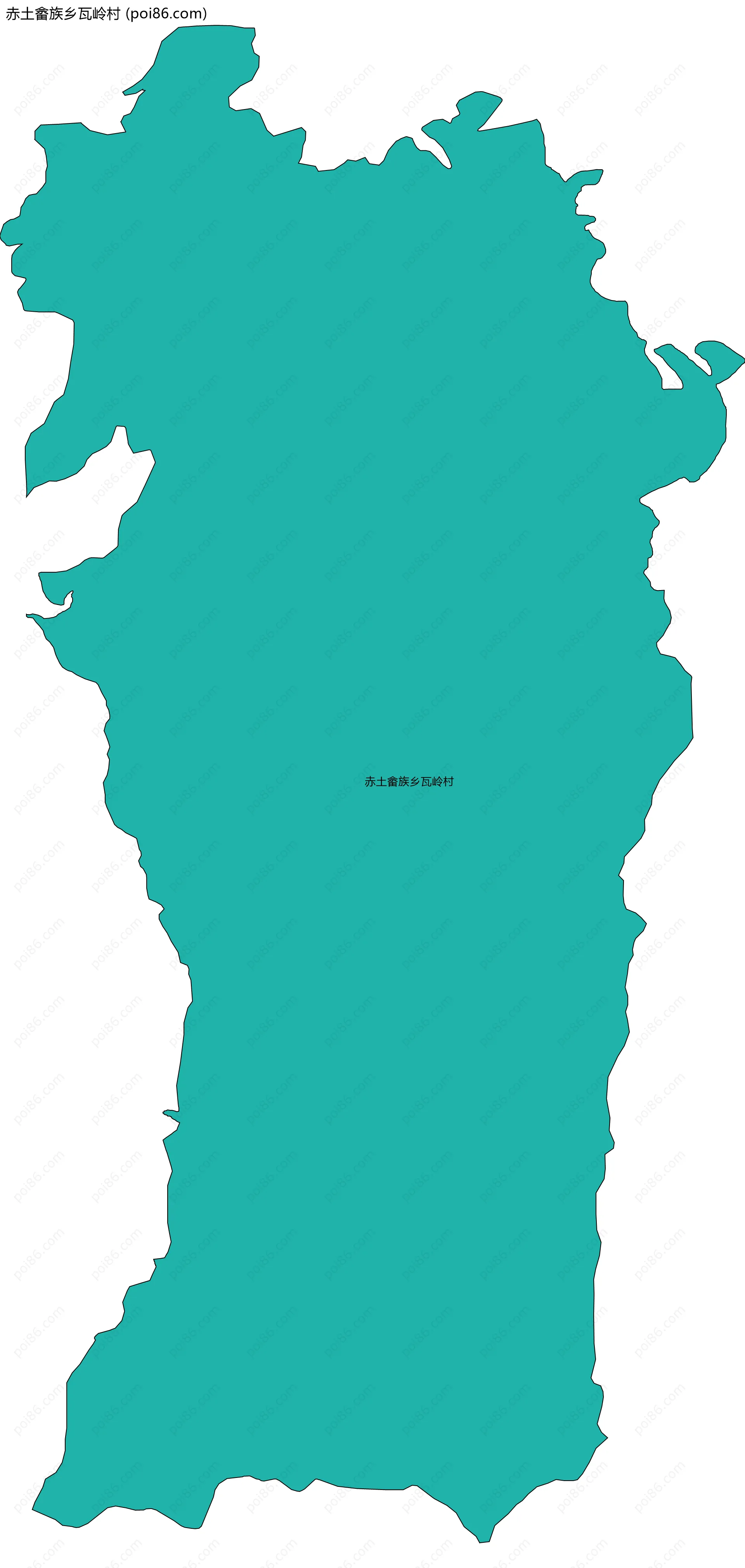 赤土畲族乡瓦岭村边界地图