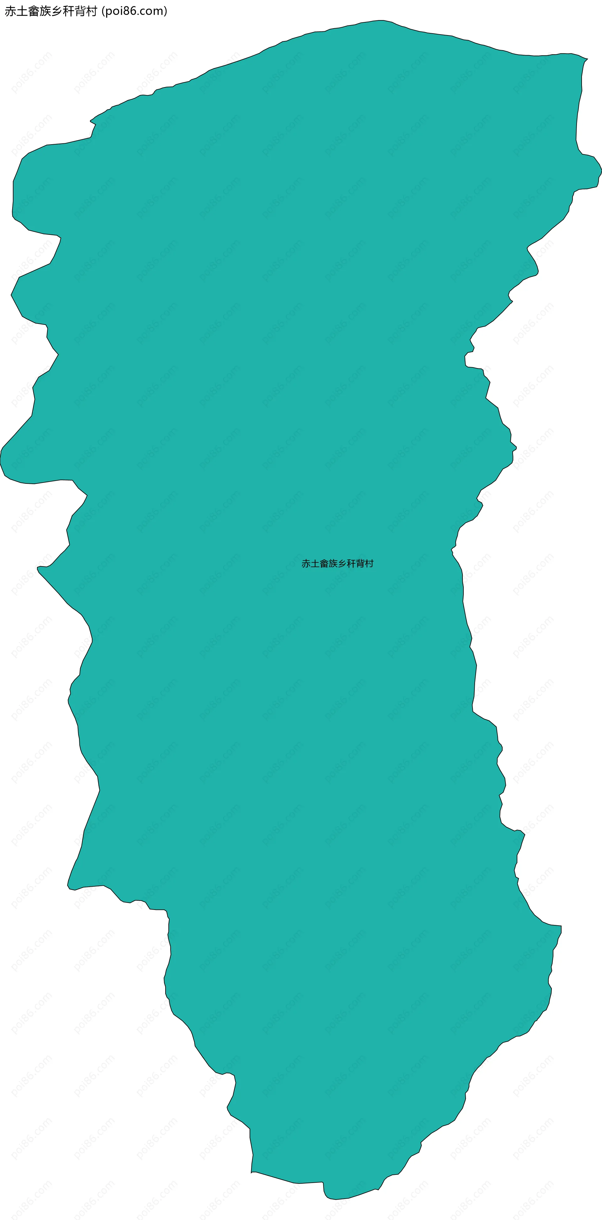 赤土畲族乡秆背村边界地图