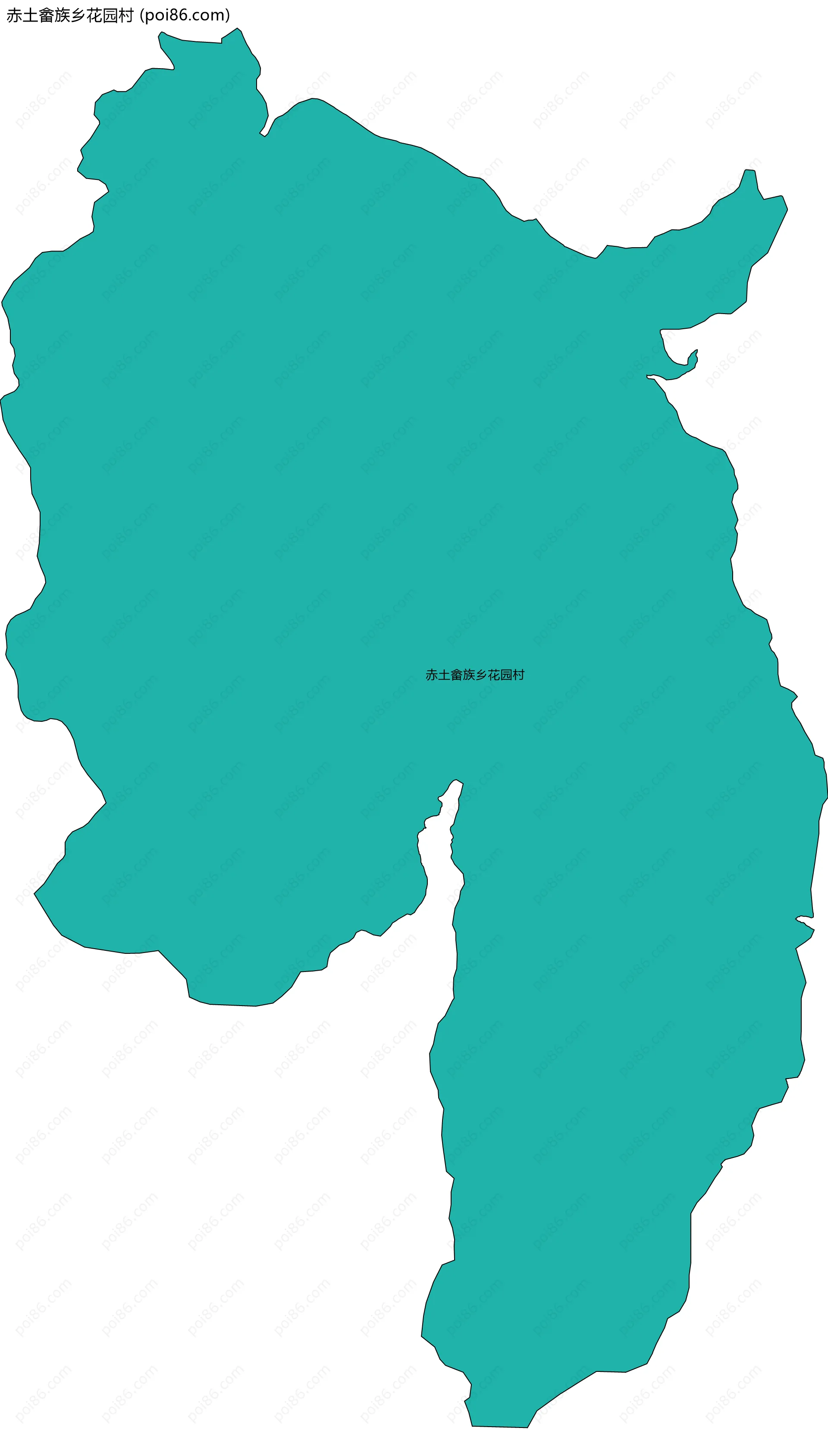 赤土畲族乡花园村边界地图