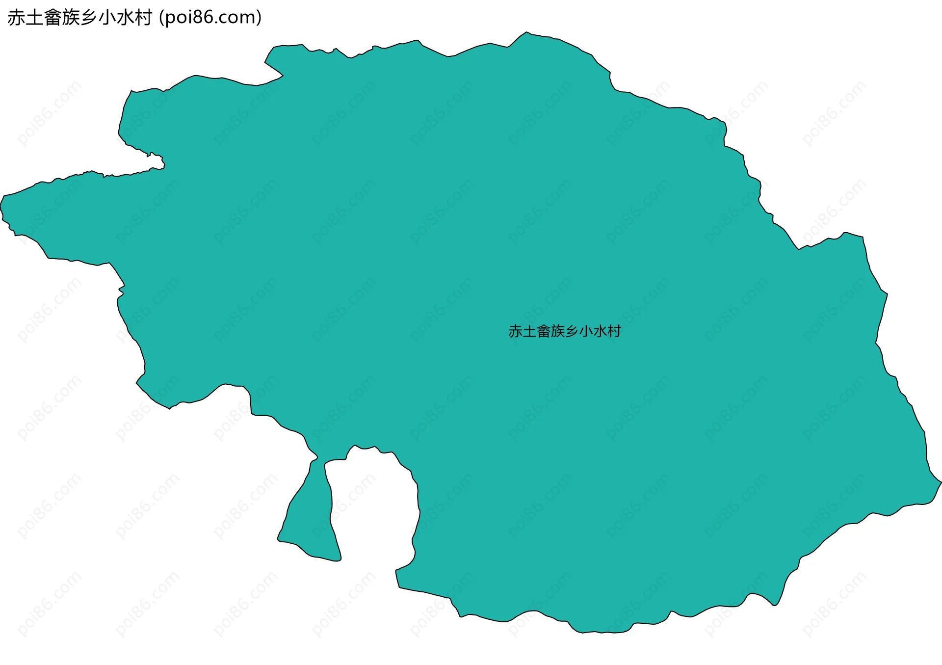 赤土畲族乡小水村边界地图