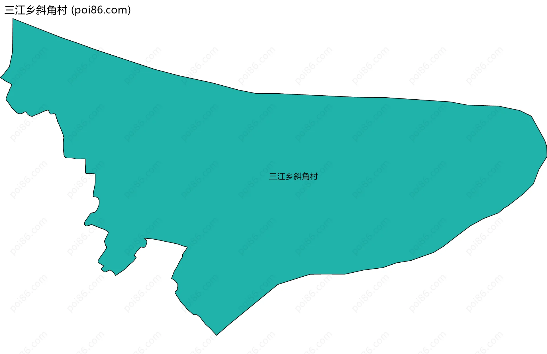三江乡斜角村边界地图