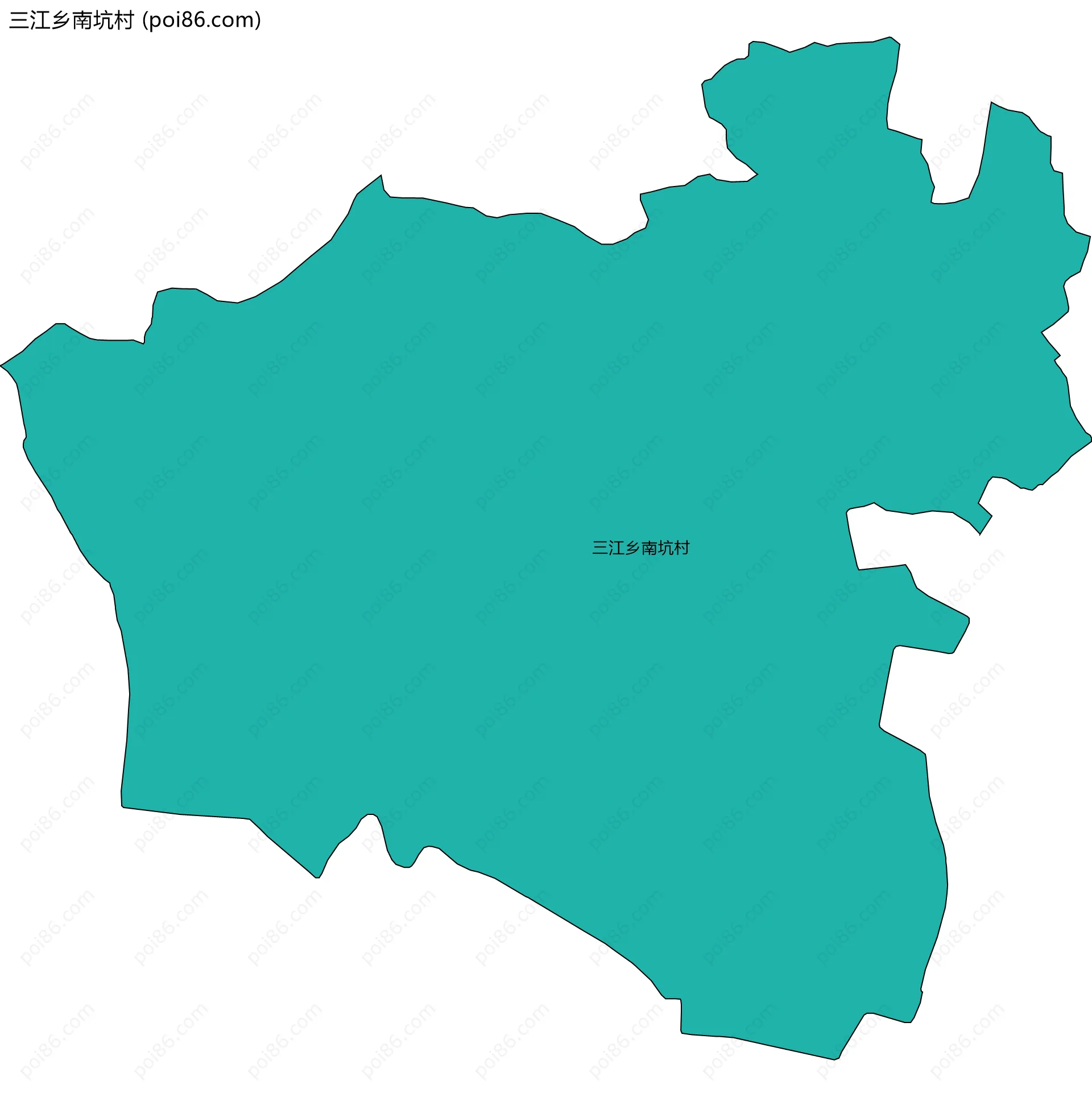 三江乡南坑村边界地图