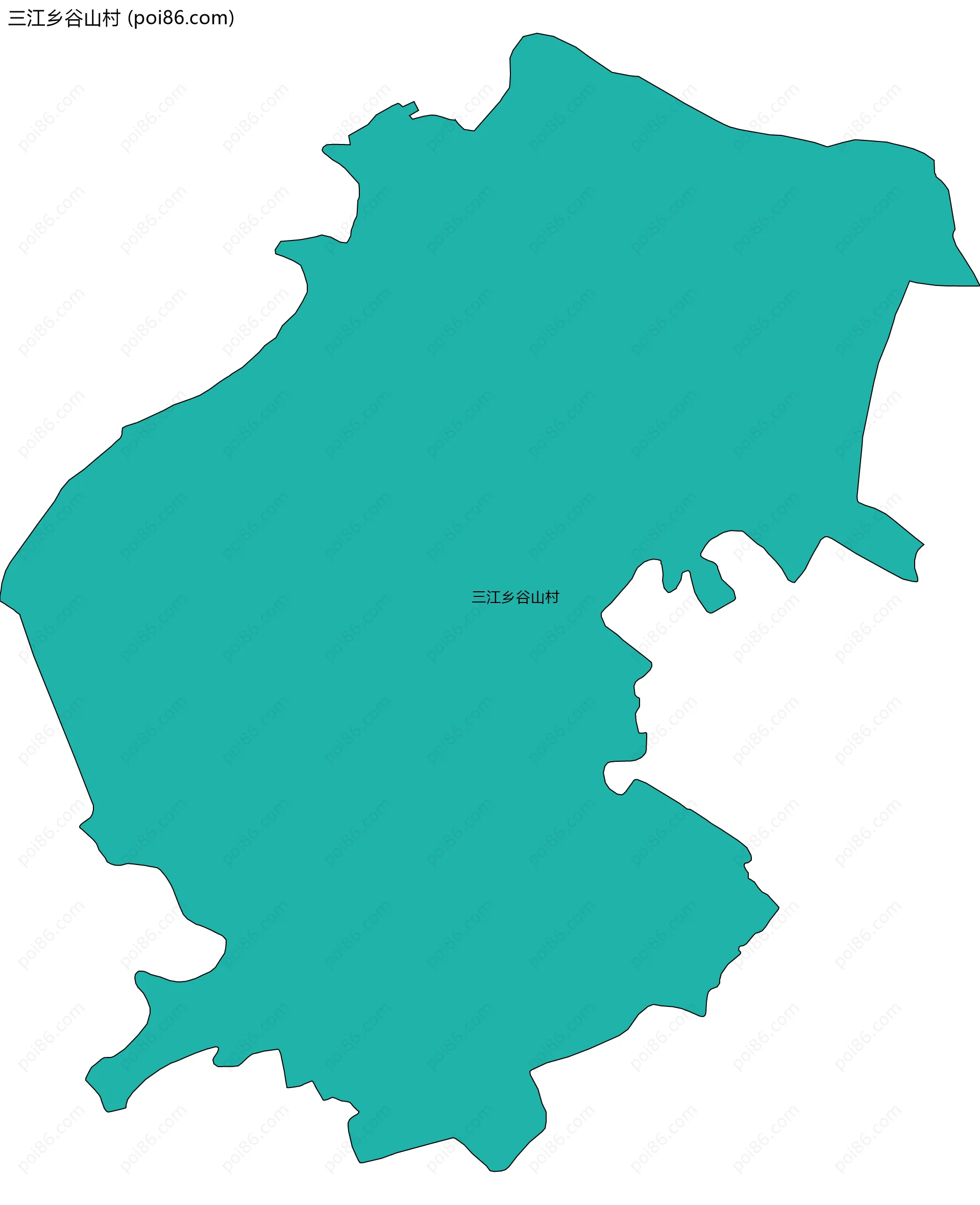 三江乡谷山村边界地图