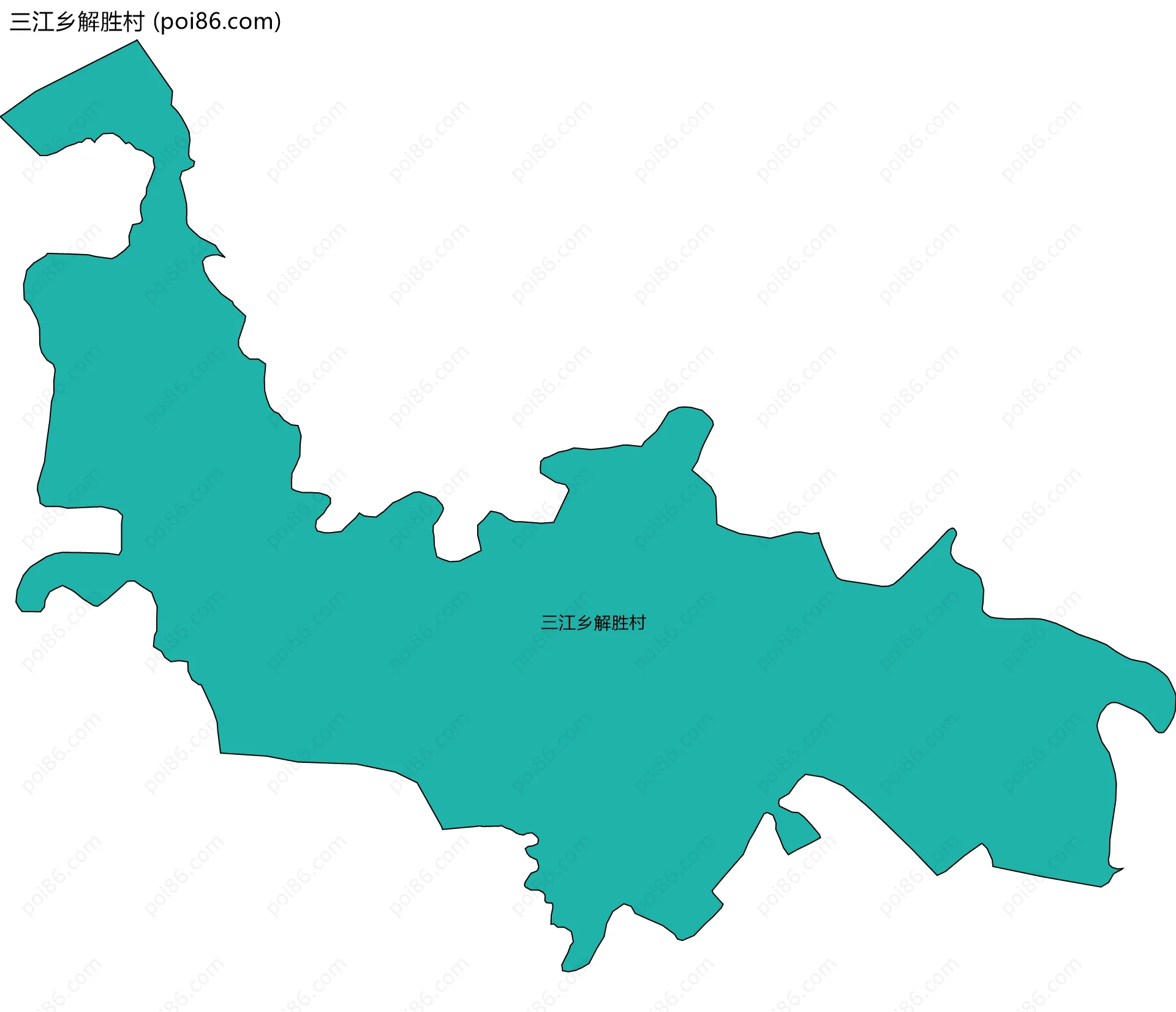 三江乡解胜村边界地图