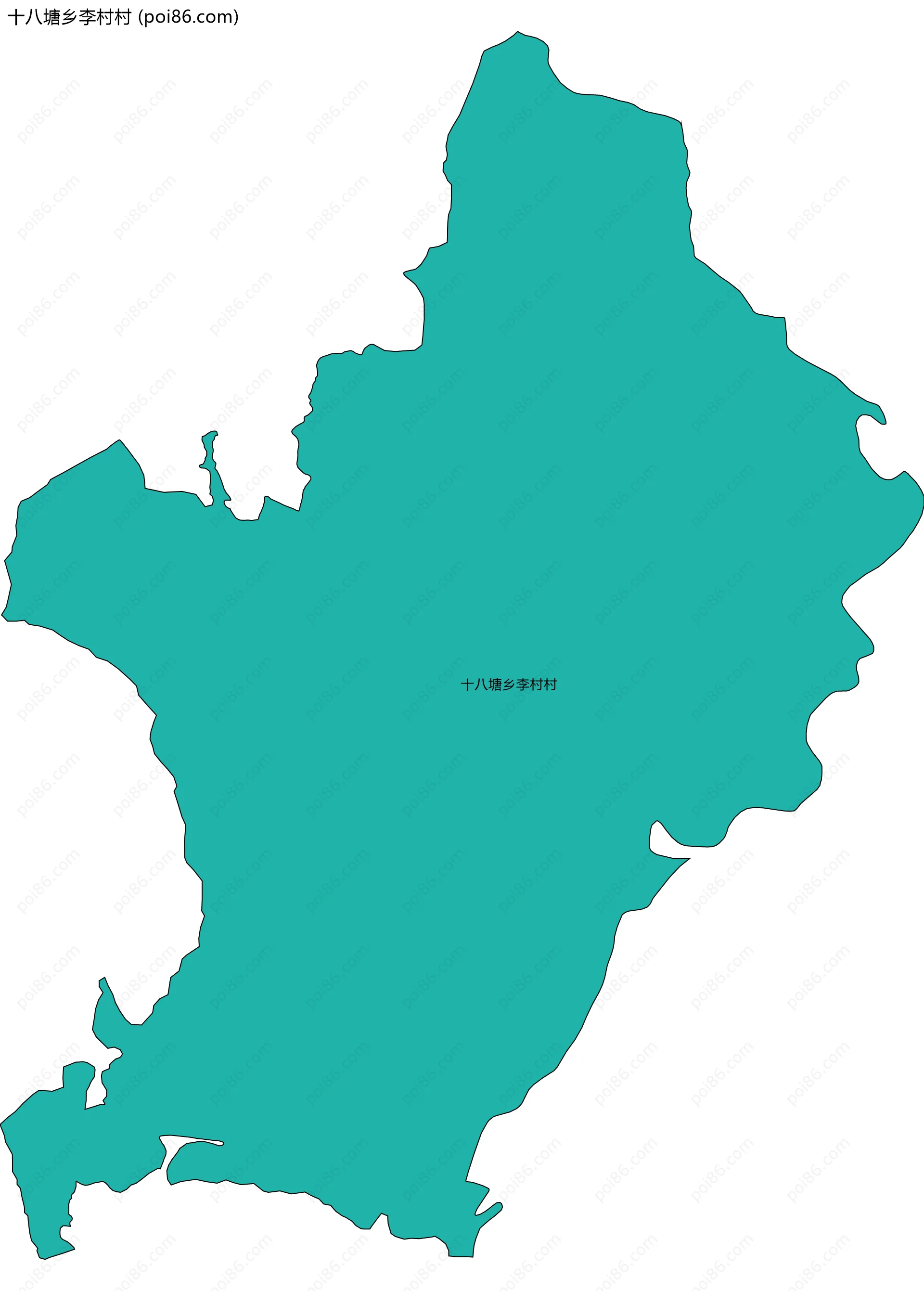 十八塘乡李村村边界地图