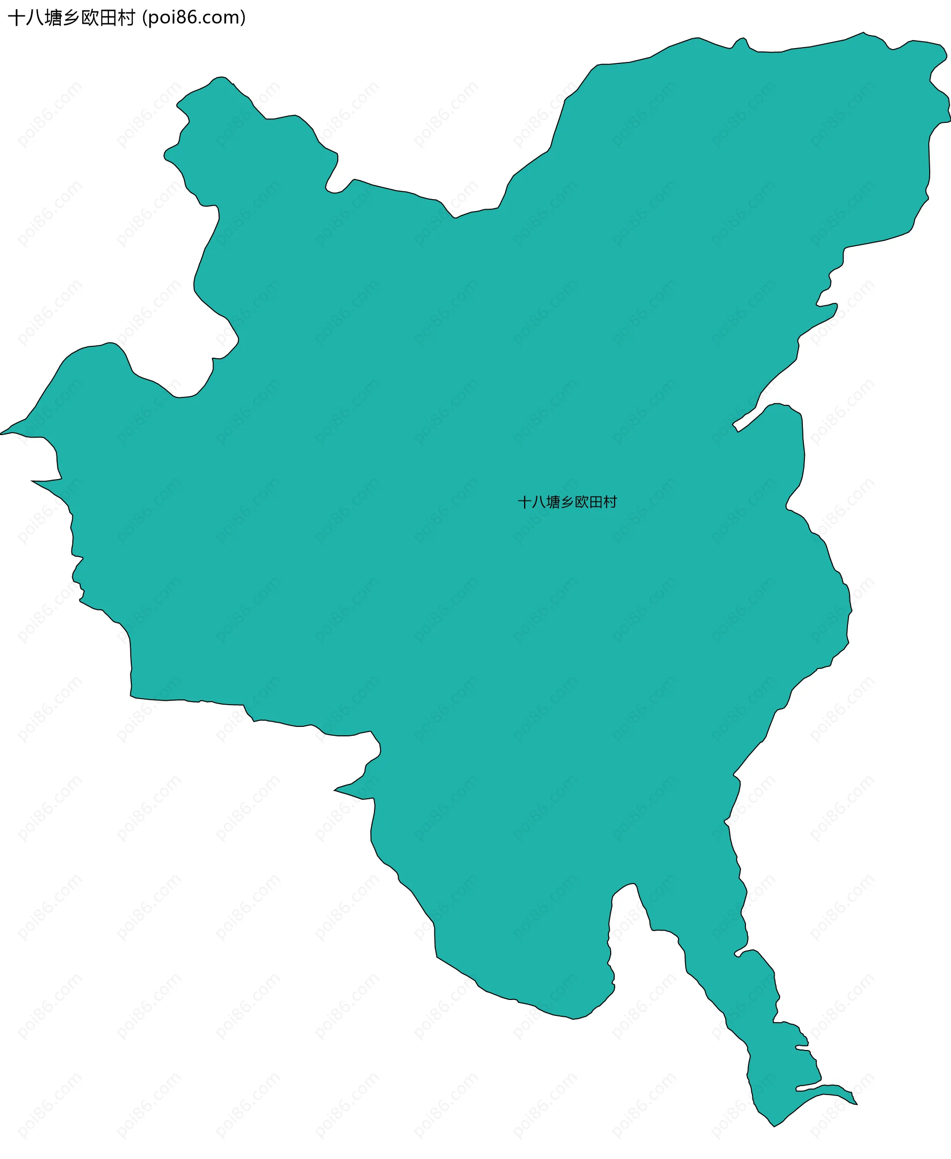 十八塘乡欧田村边界地图