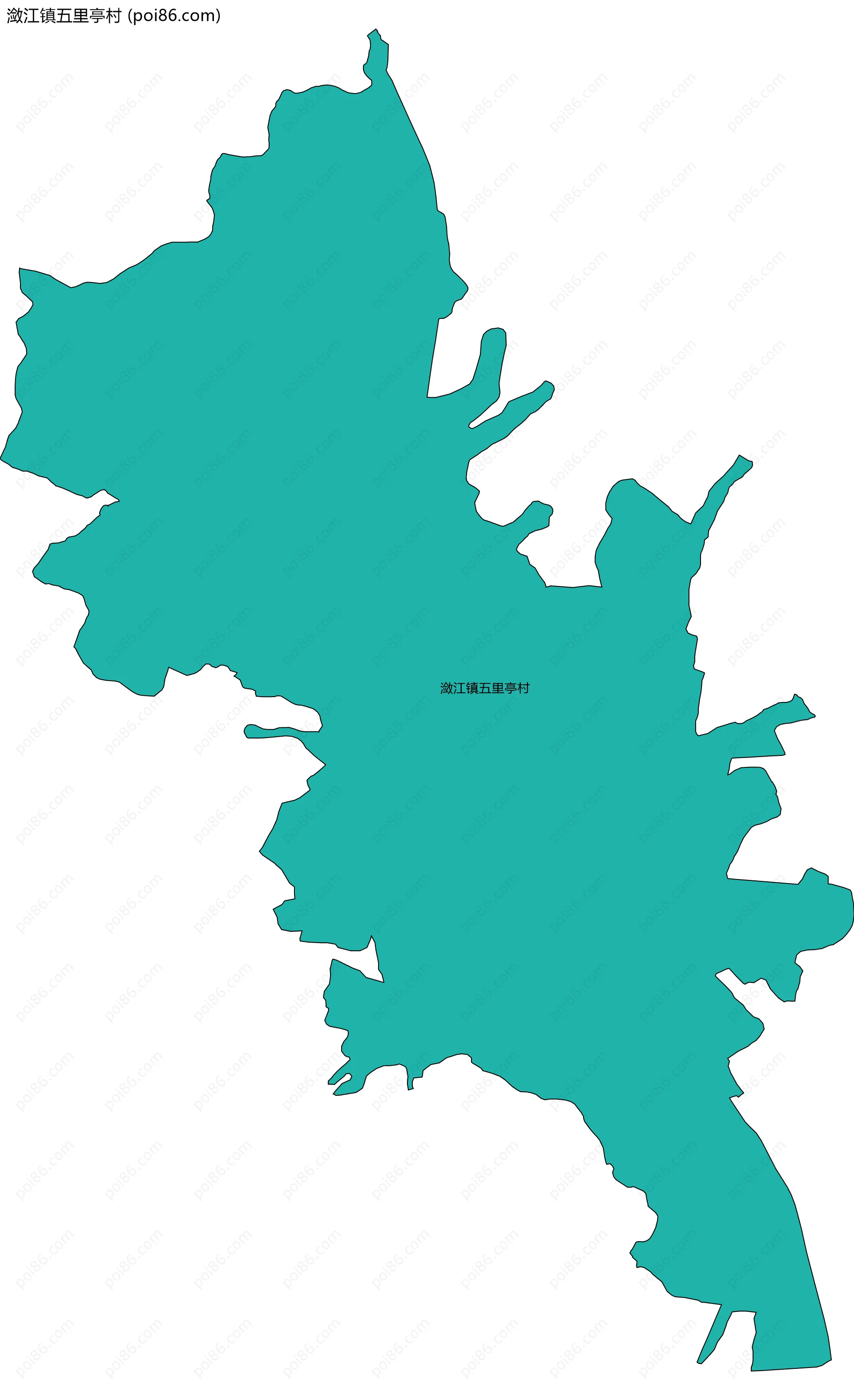 潋江镇五里亭村边界地图