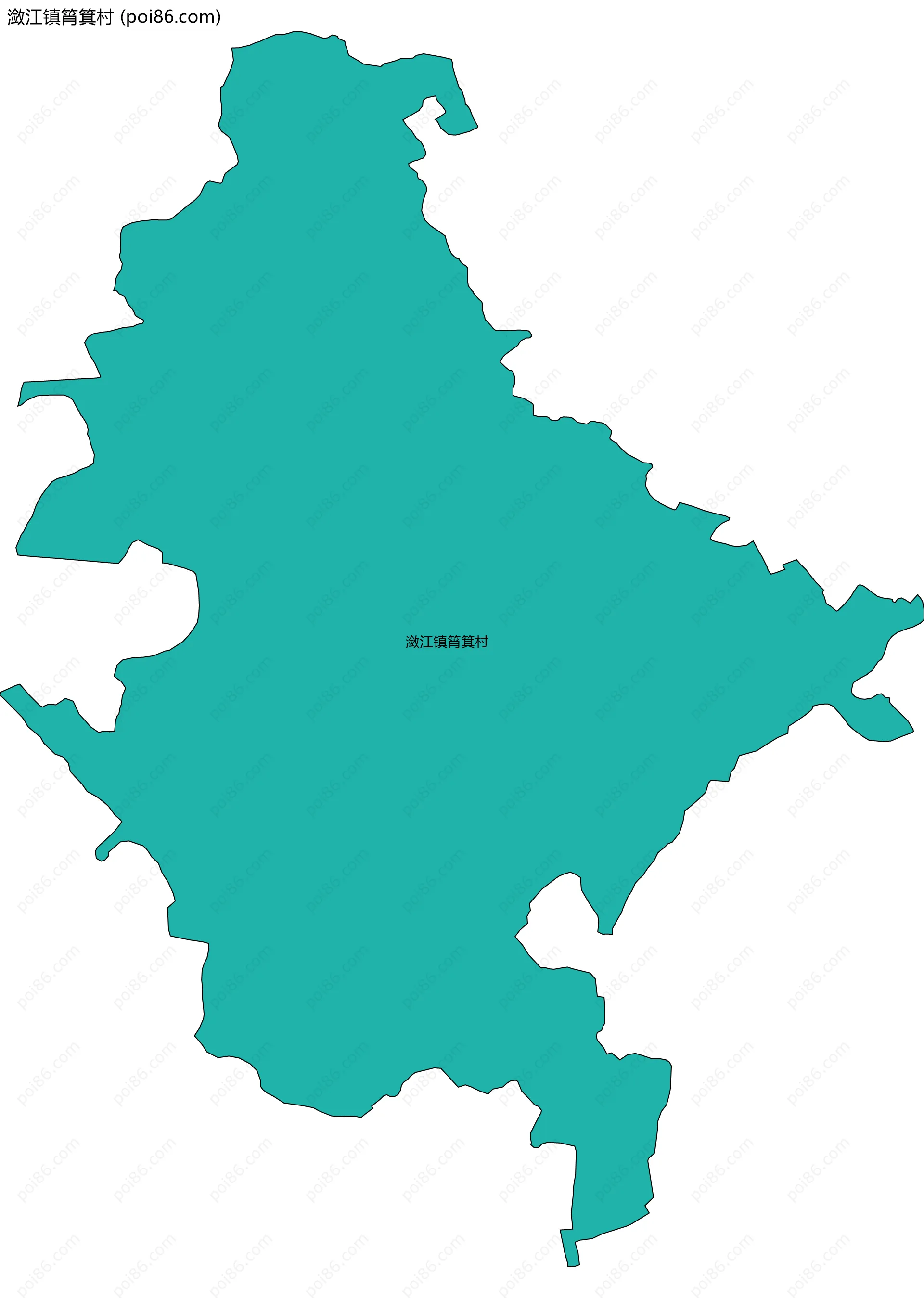 潋江镇筲箕村边界地图