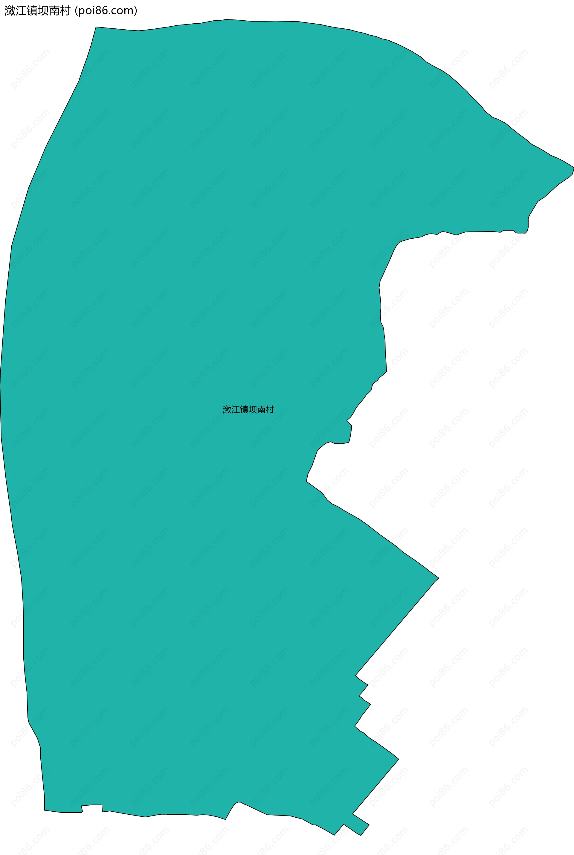 潋江镇坝南村边界地图