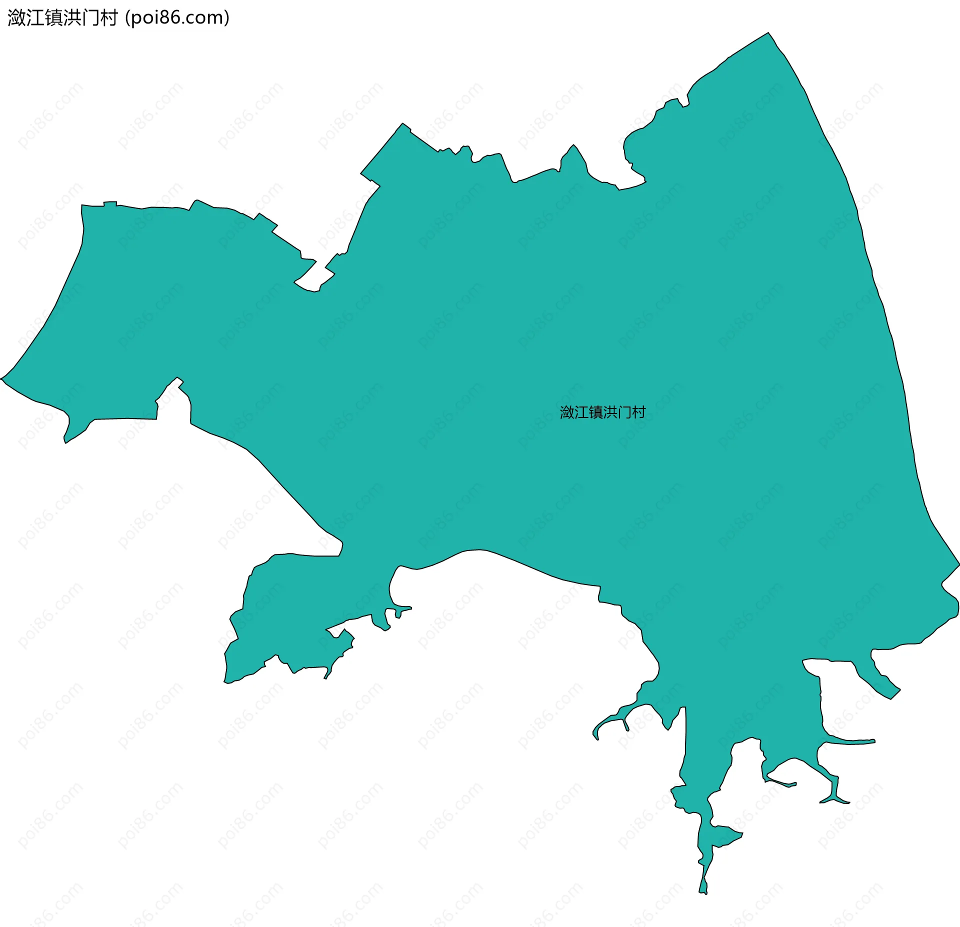 潋江镇洪门村边界地图