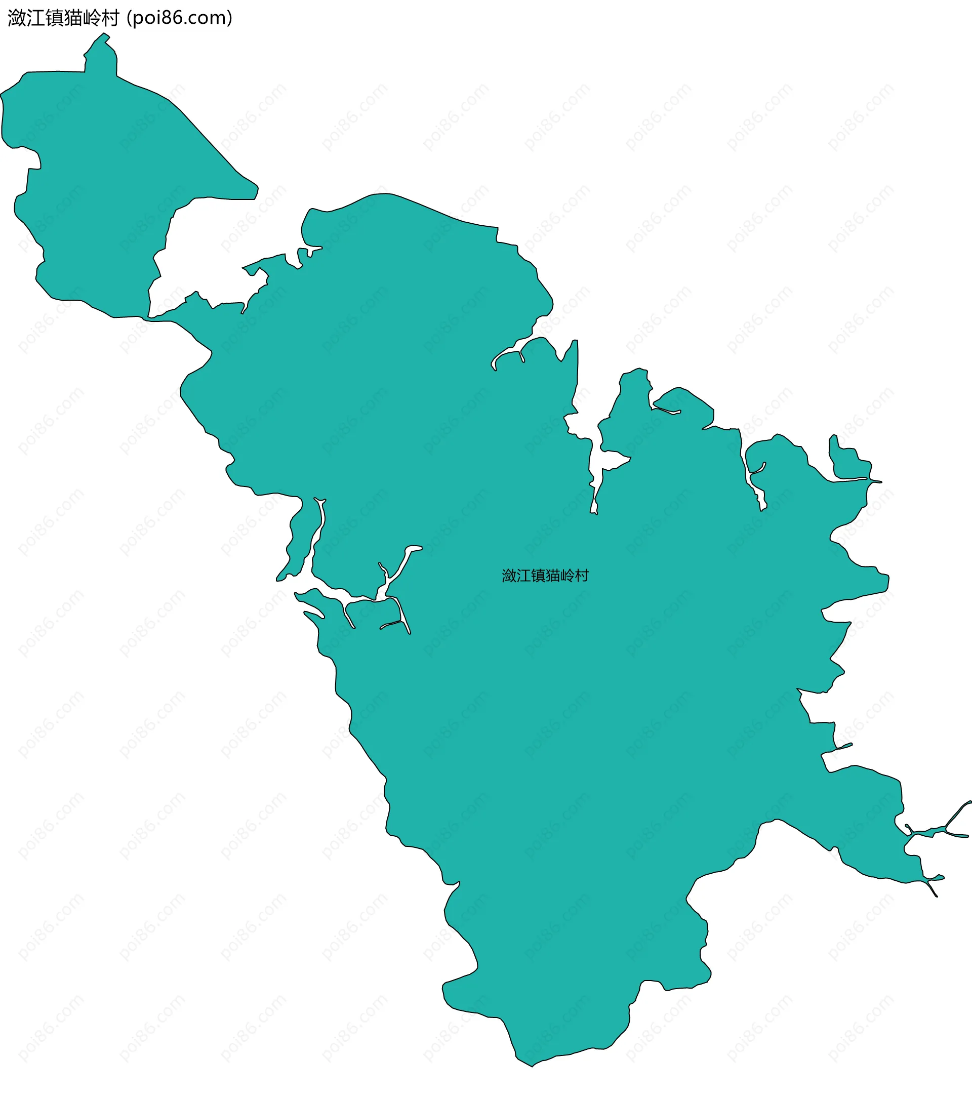 潋江镇猫岭村边界地图