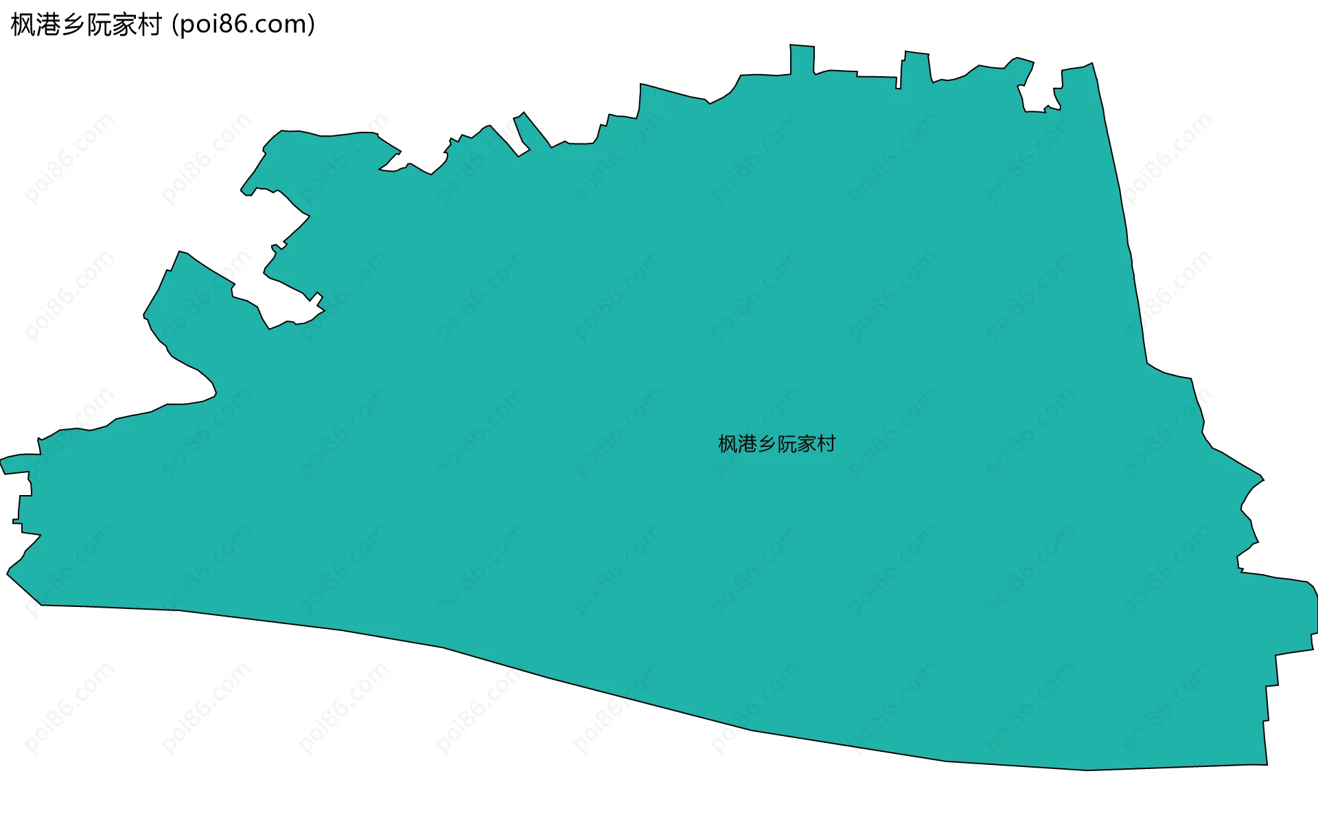 枫港乡阮家村边界地图
