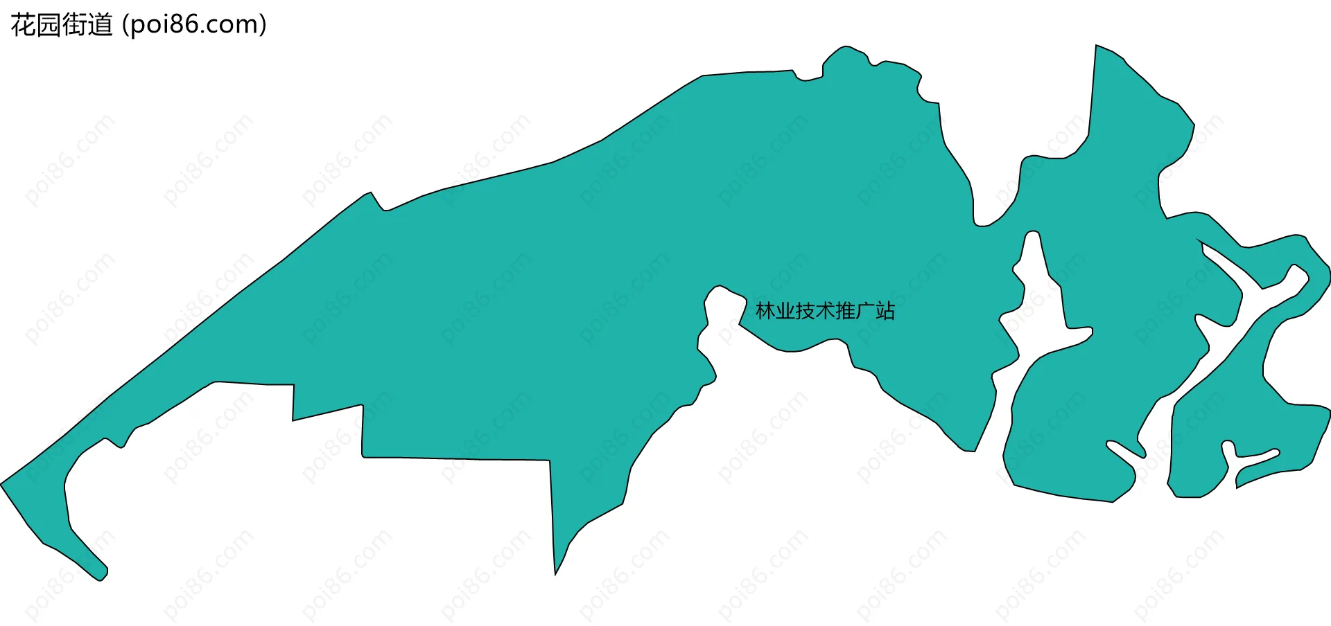 花园街道边界地图(五级行政区划)